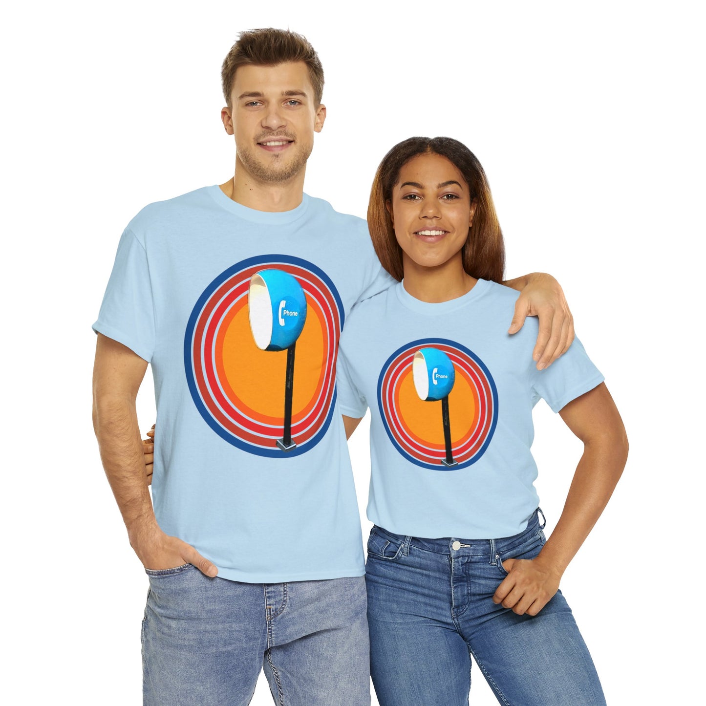 Vintage Egg Shaped Phone Booth, Retro Phone Booth Heavy Cotton Tee