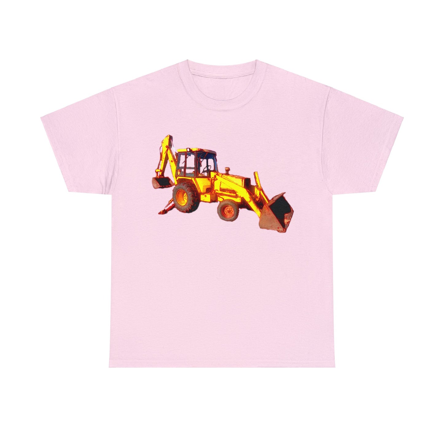Back Hoe, Tractor, Bulldozer, Excavator, Construction, Under Construction Heavy Cotton Tee