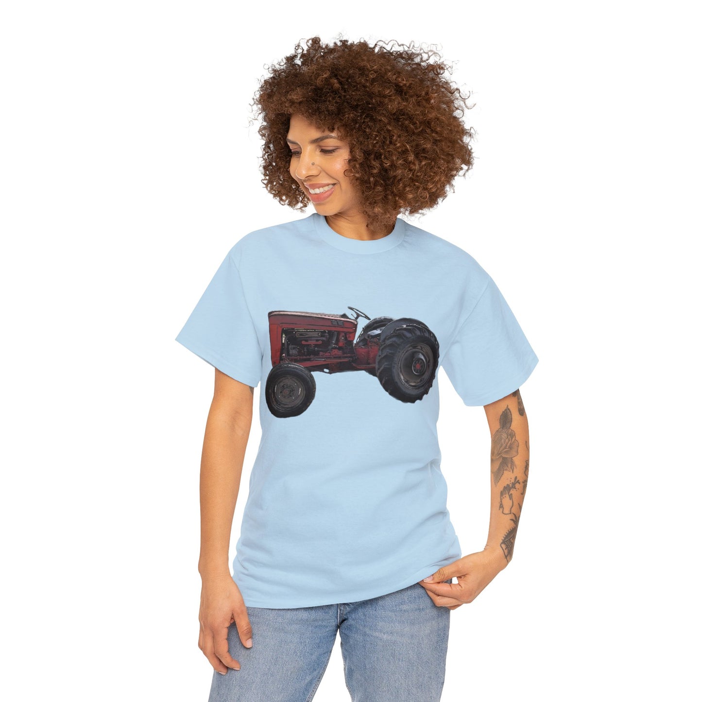 Vintage Retro Farm Tractor Heavy Cotton Tee