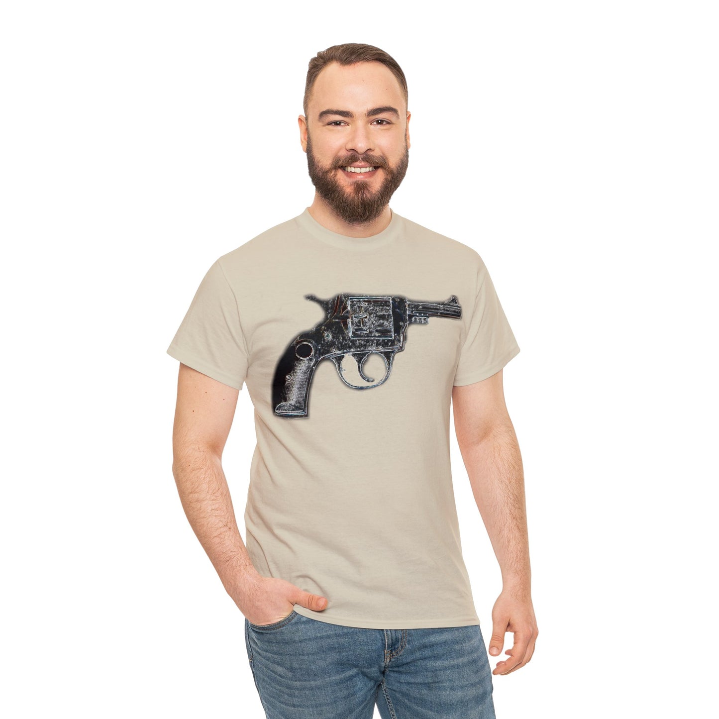 Vintage Pistol Revolver 22 Caliber Heavy Cotton Tee