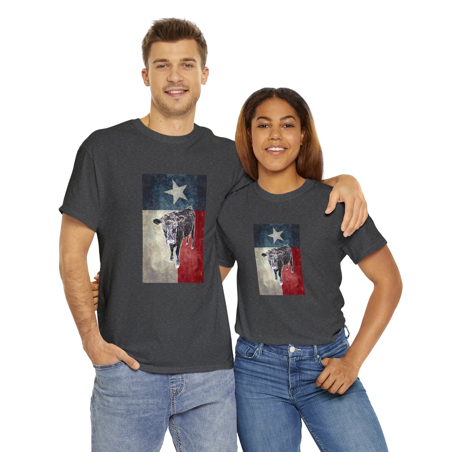 Vintage Retro Cow on the Farm Heavy Cotton Tee