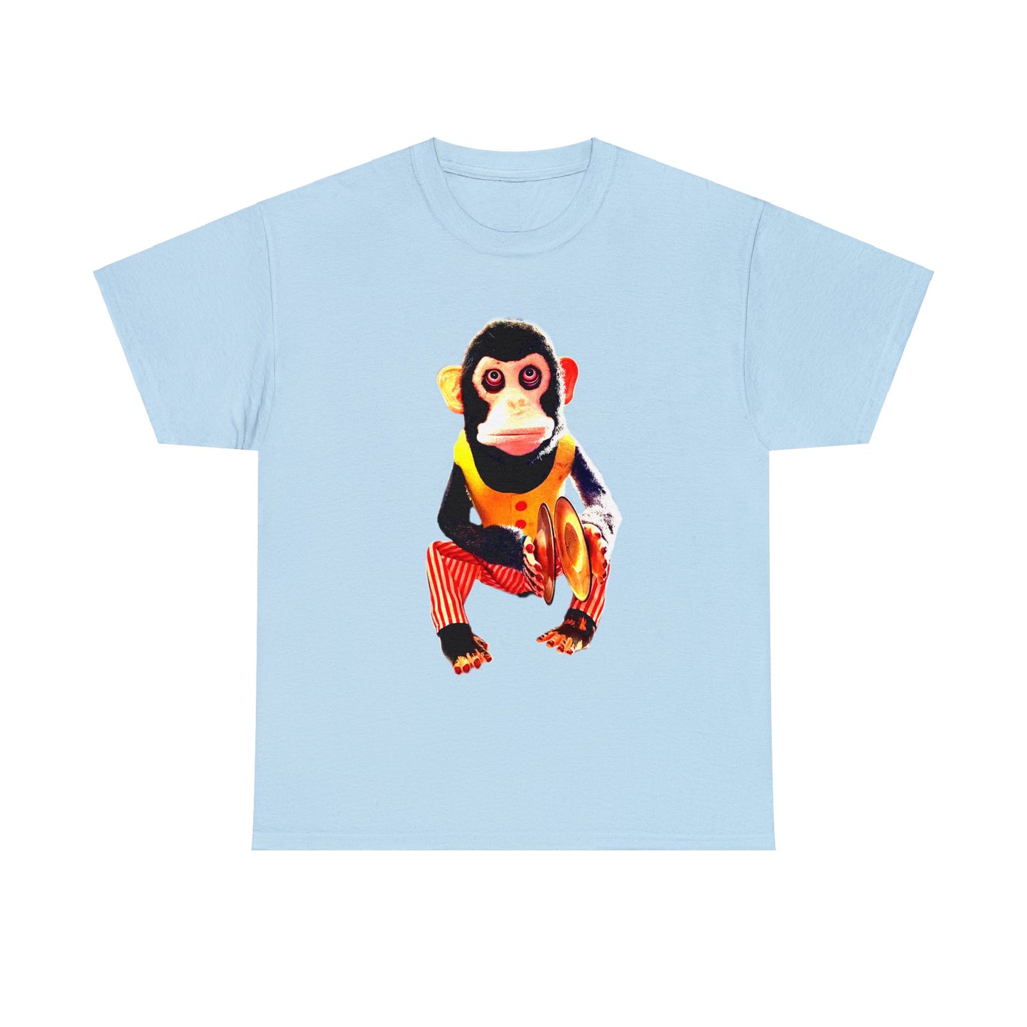 Cymbal Chimp Toy, Jolly Monkey With Cymbals Vintage Retro Heavy Cotton Tee
