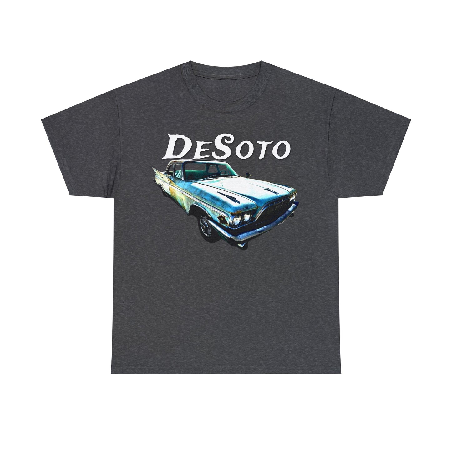 Vintage Desoto American Car, Vintage Antique Automobile Heavy Cotton Tee
