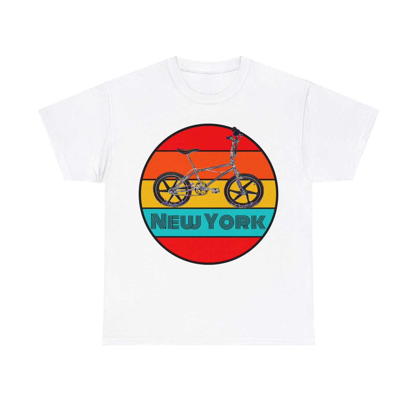 New York City BMX Bike, Cool Old School BMX Bicycle, Dirt Bike Vintage Retro Heavy Cotton Tee