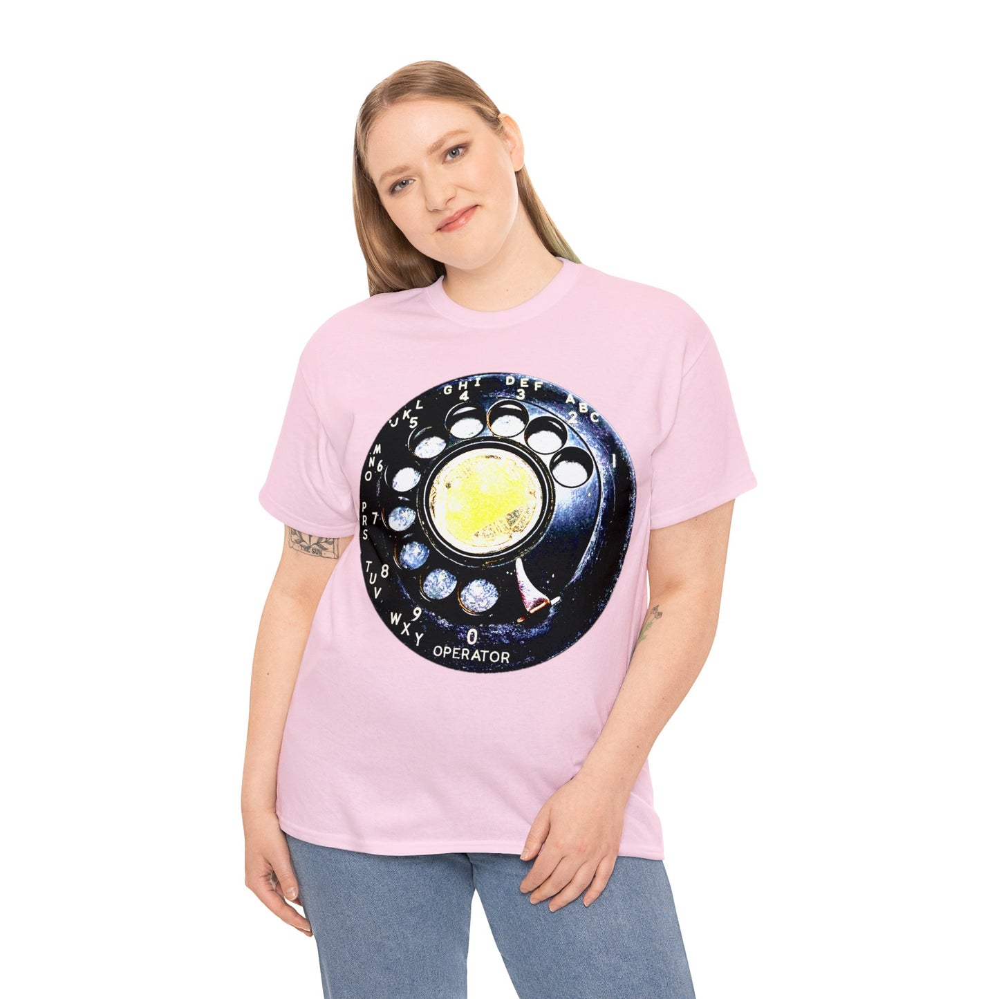 Vintage Retro Rotary Antique Telephone Phone Heavy Cotton Tee