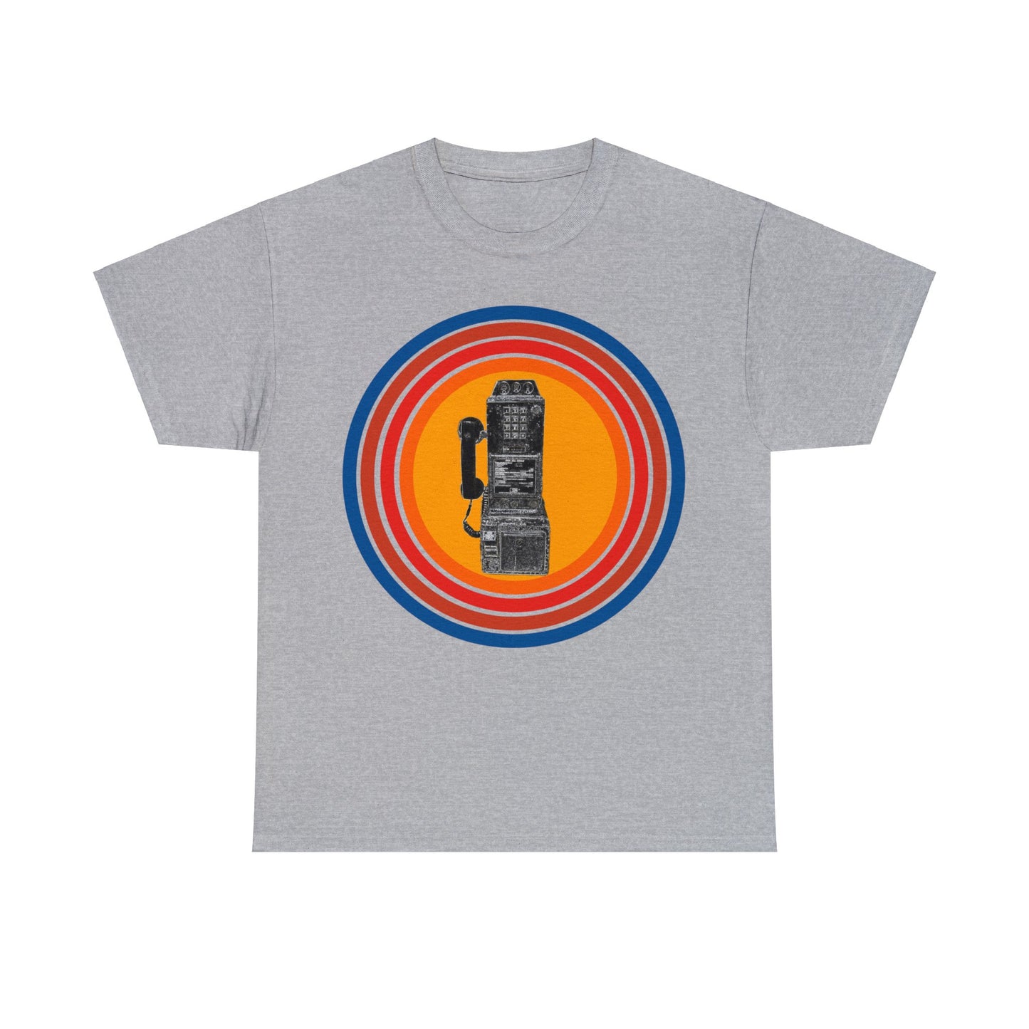 Vintage Retro Pay Phone Antique Telephone Phone Heavy Cotton Tee