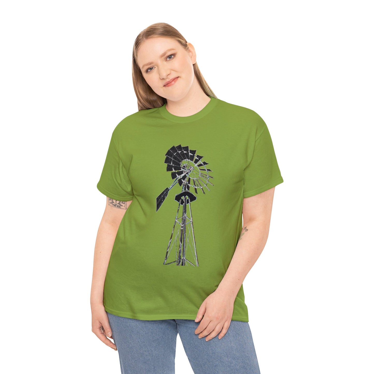 Windmill, Country Boy, Country Girl, Farmer, Vintage, Retro Heavy Cotton Tee