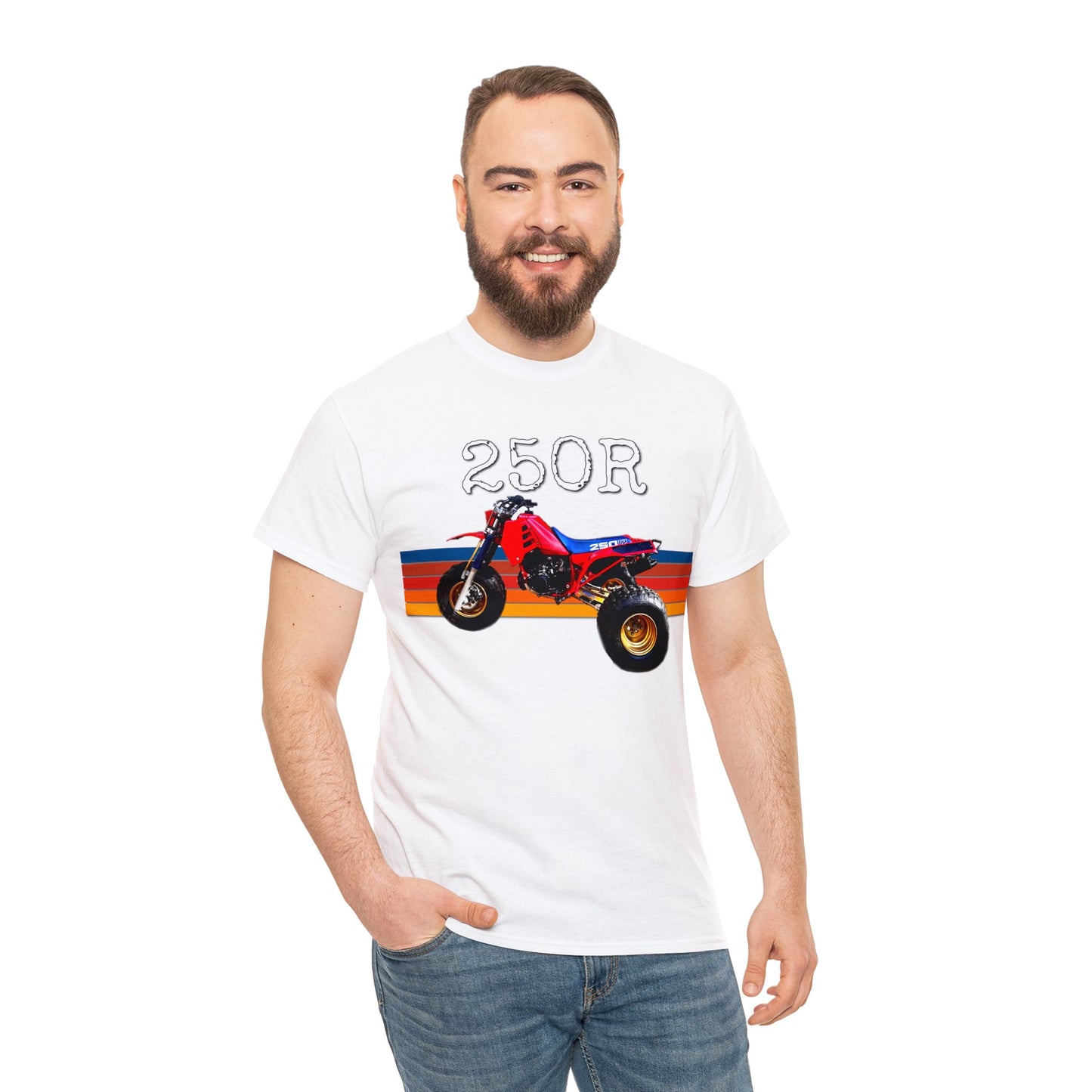 250R Three Wheeler, Retro Three Wheeler, 2 Stroke 3 Wheeler, ATV, ATC Heavy Cotton Tee