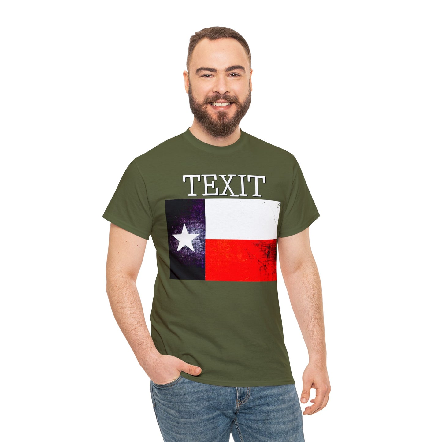 Texit Texas Flag Texas Independence Heavy Cotton Tee