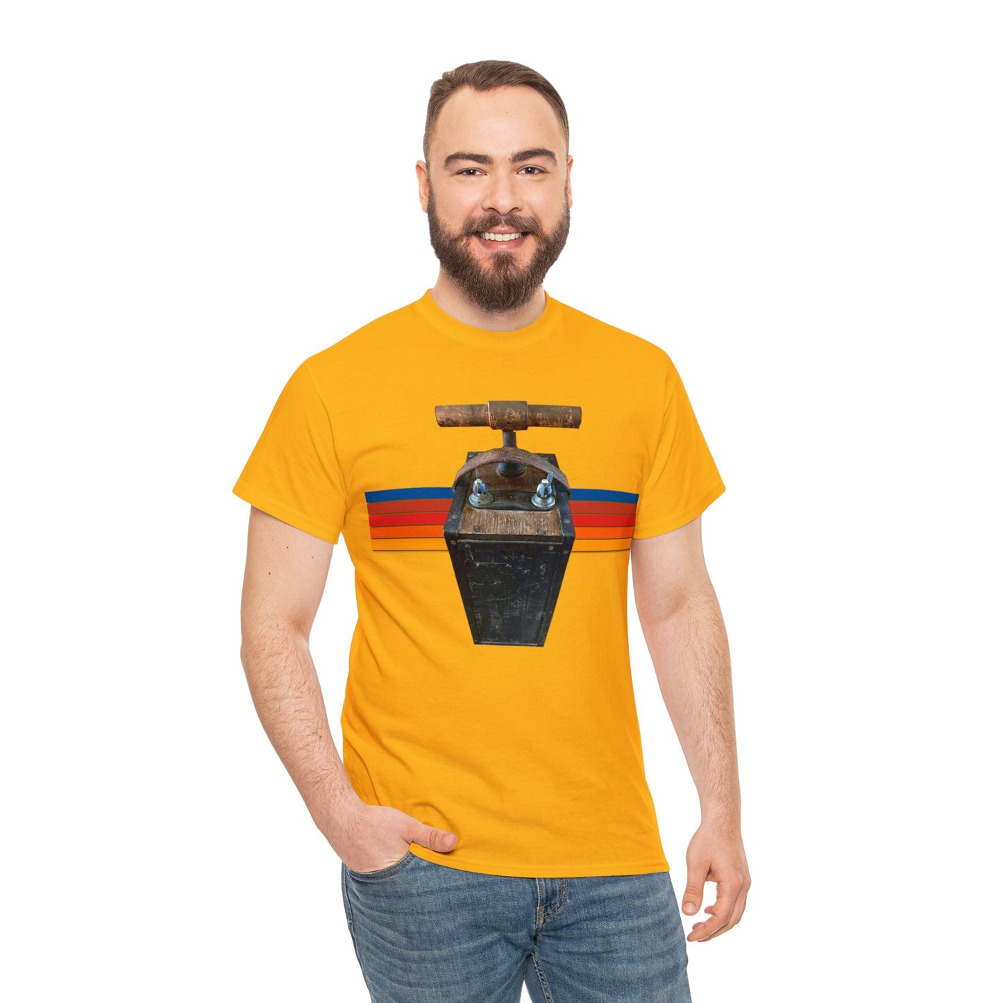 Vintage Mining Plunger Dynamite Detonator, Retro Miners Explosive Device Heavy Cotton Tee