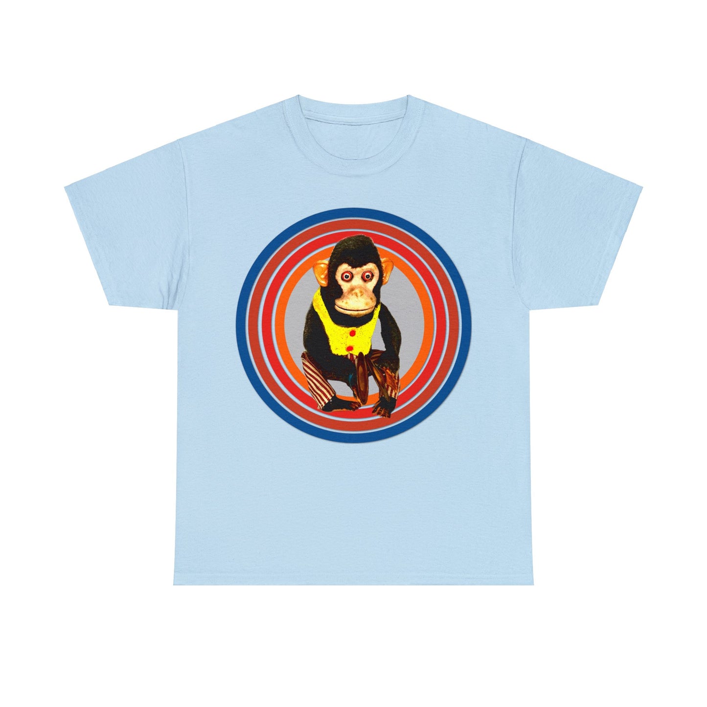 Cymbal Chimp Toy, Jolly Monkey With Cymbals Vintage Retro Heavy Cotton Tee