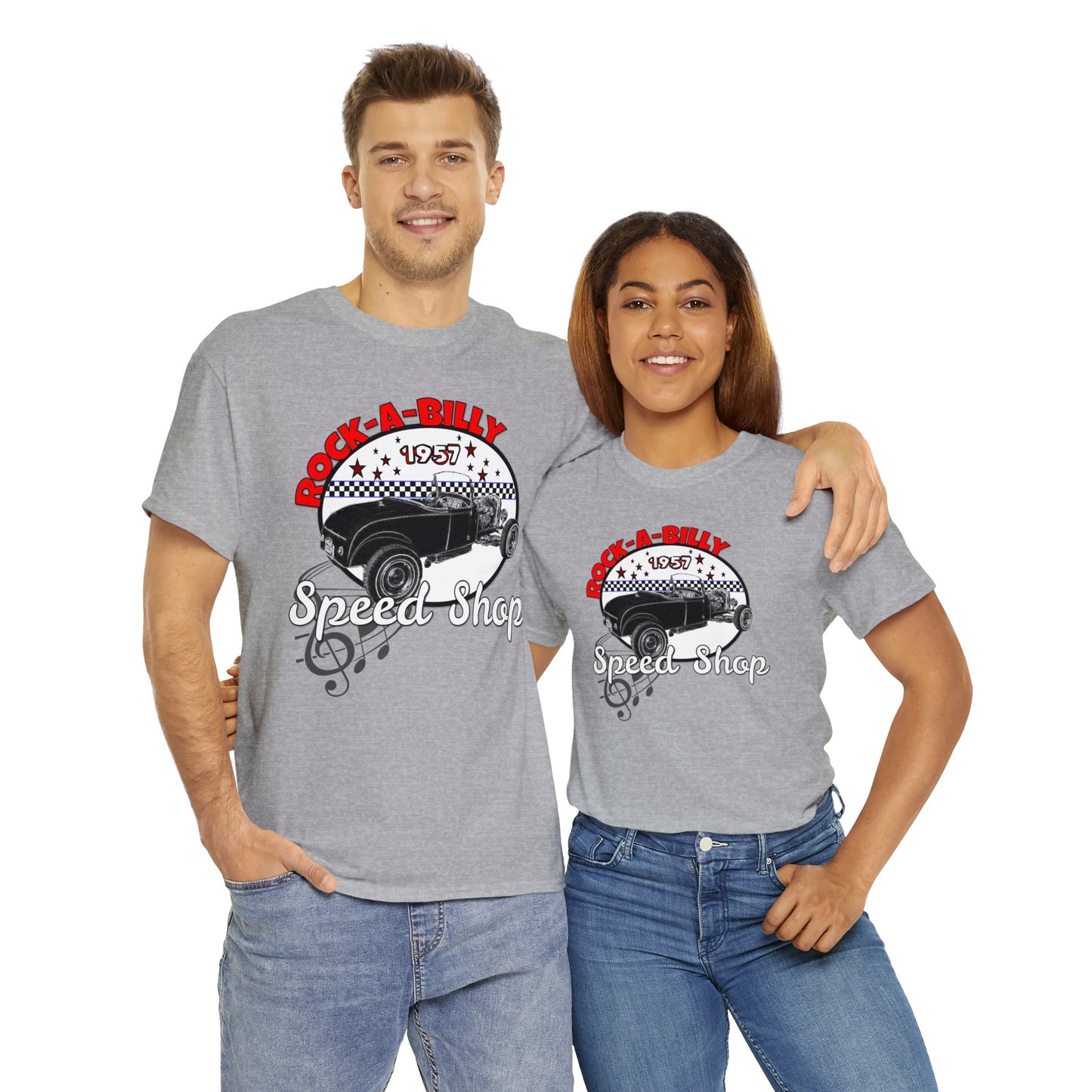 Rockabilly Model A Rat Rod Speed Shop 1957 Heavy Cotton Tee