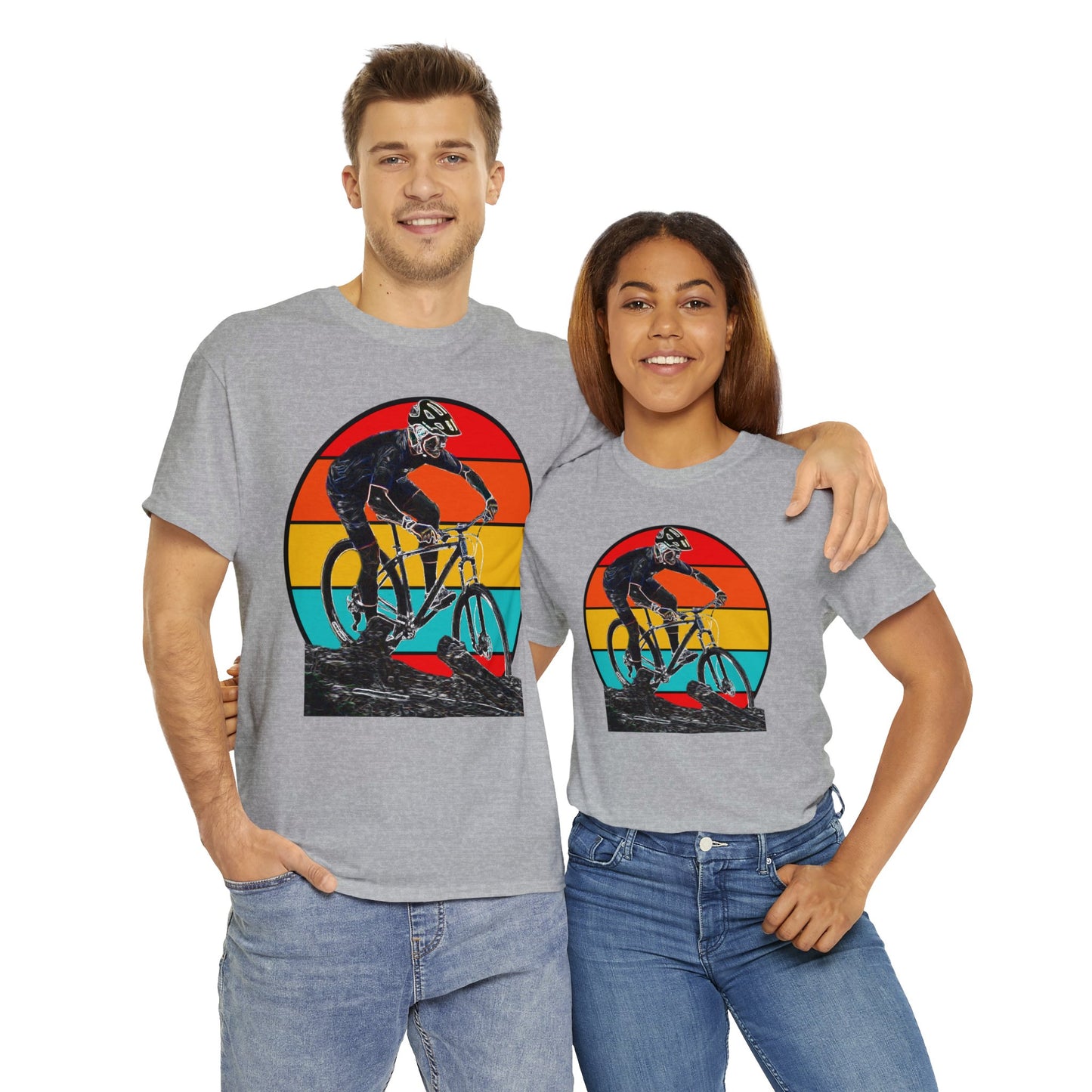 Mountain Bike, Mountain Biker, Hard Tail Mountain Bike Heavy Cotton Tee