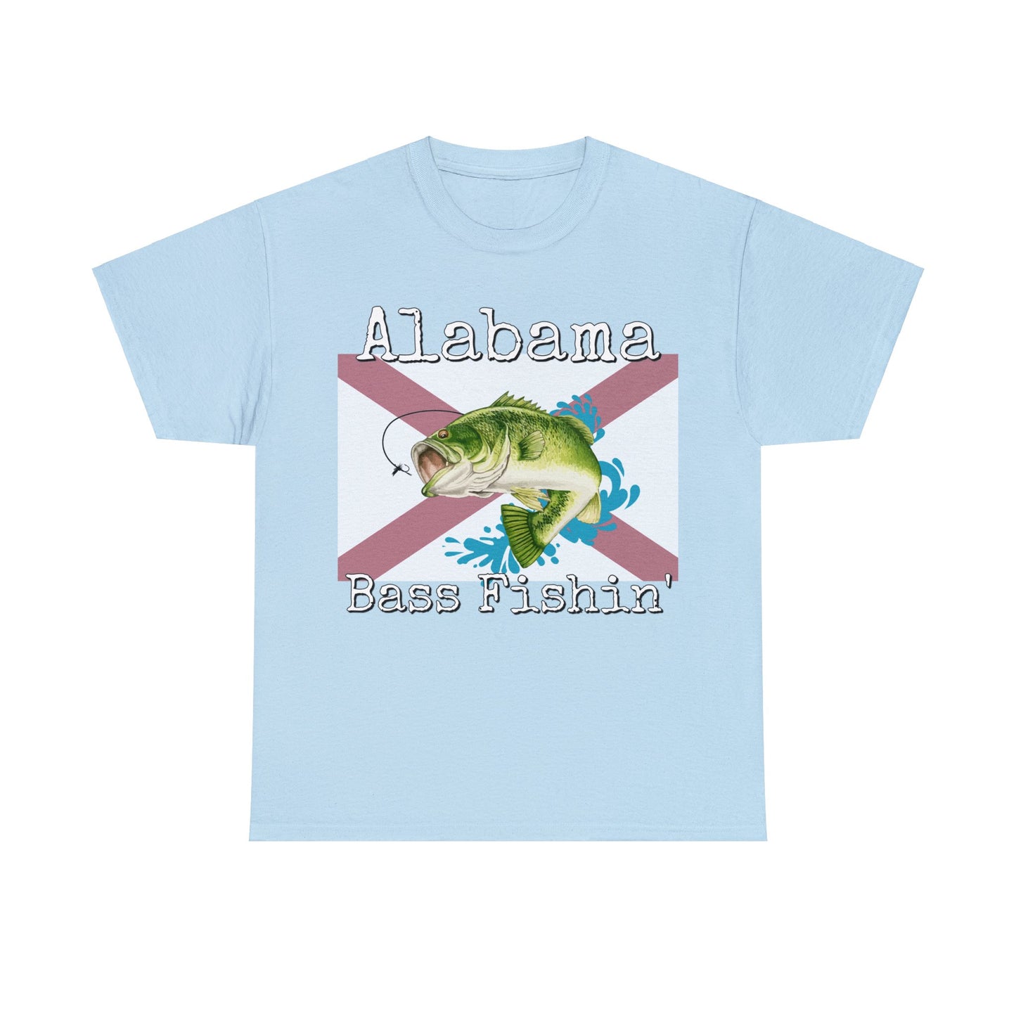 Vintage Retro Alabama Bass Fishing Heavy Cotton Tee