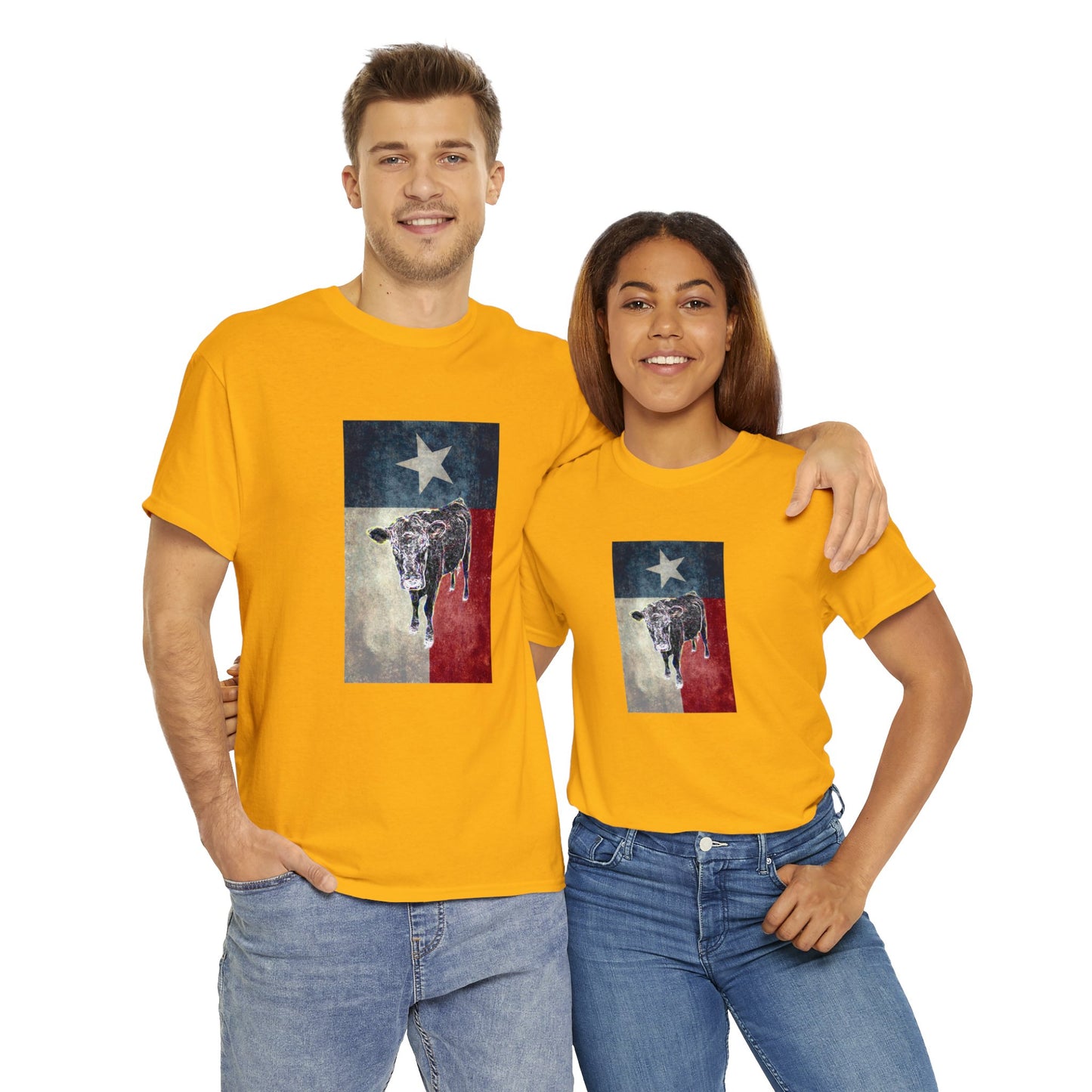 Vintage Retro Cow on the Farm Heavy Cotton Tee