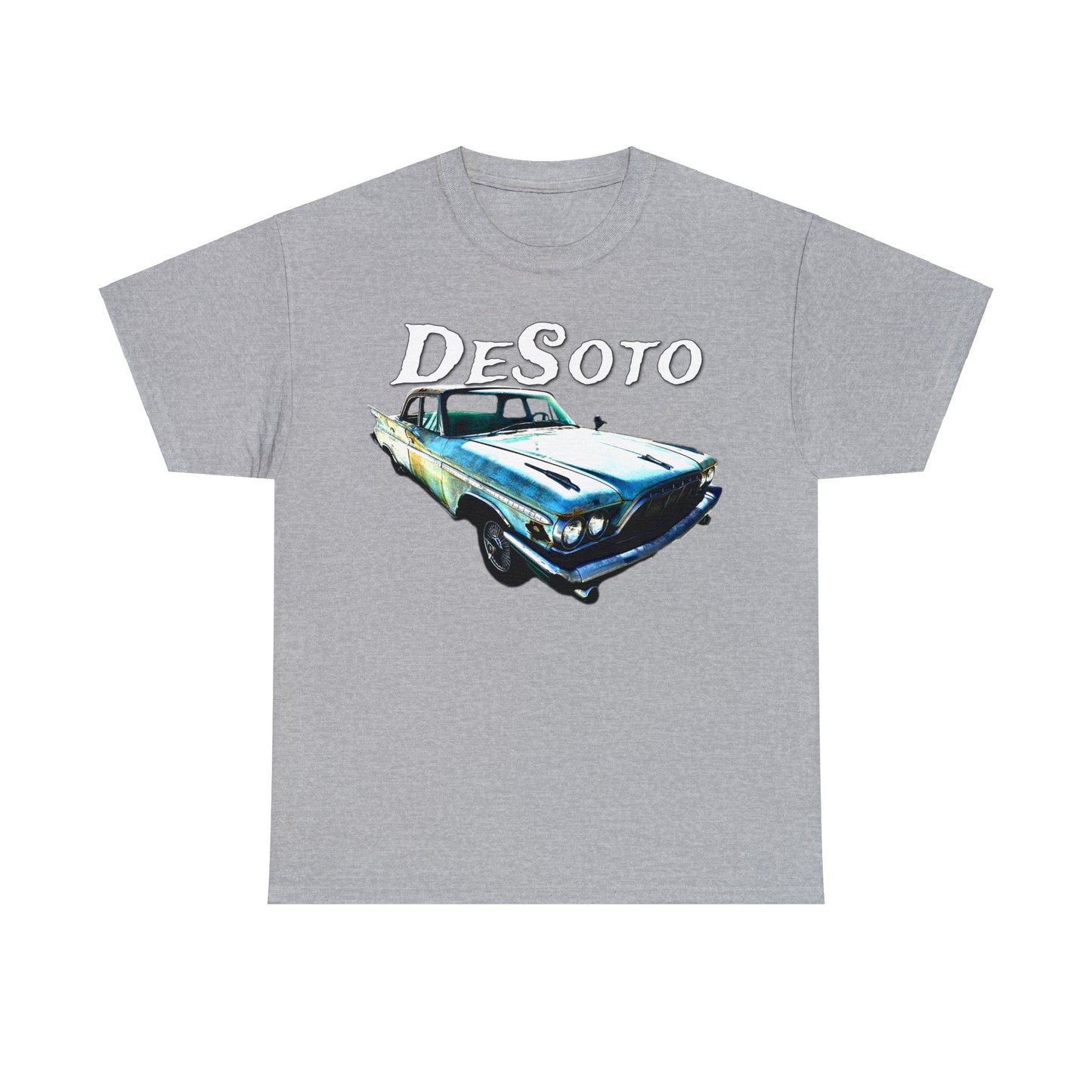 Vintage Desoto American Car, Vintage Antique Automobile Heavy Cotton Tee