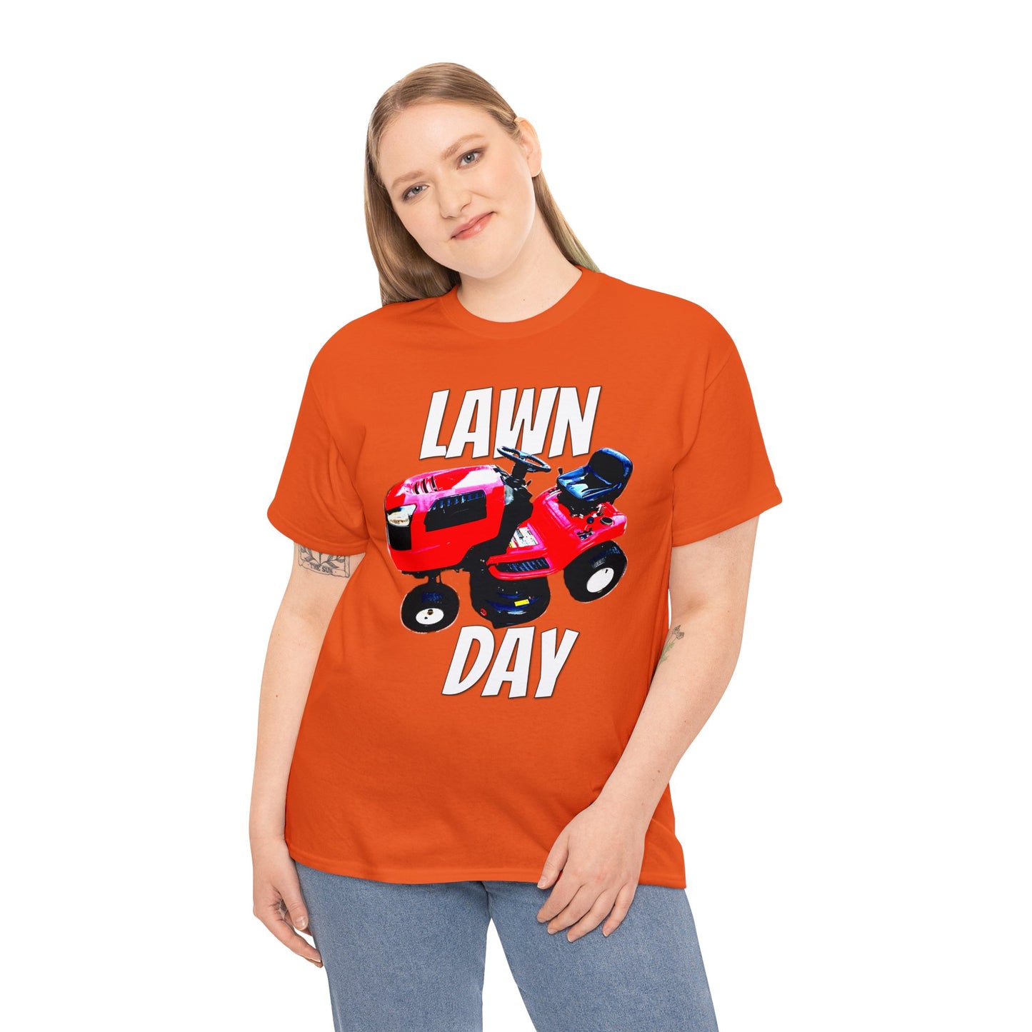 Vintage Riding Lawn Mower, Lawn Mowing Tractor, Ride On Mower Heavy Cotton Tee