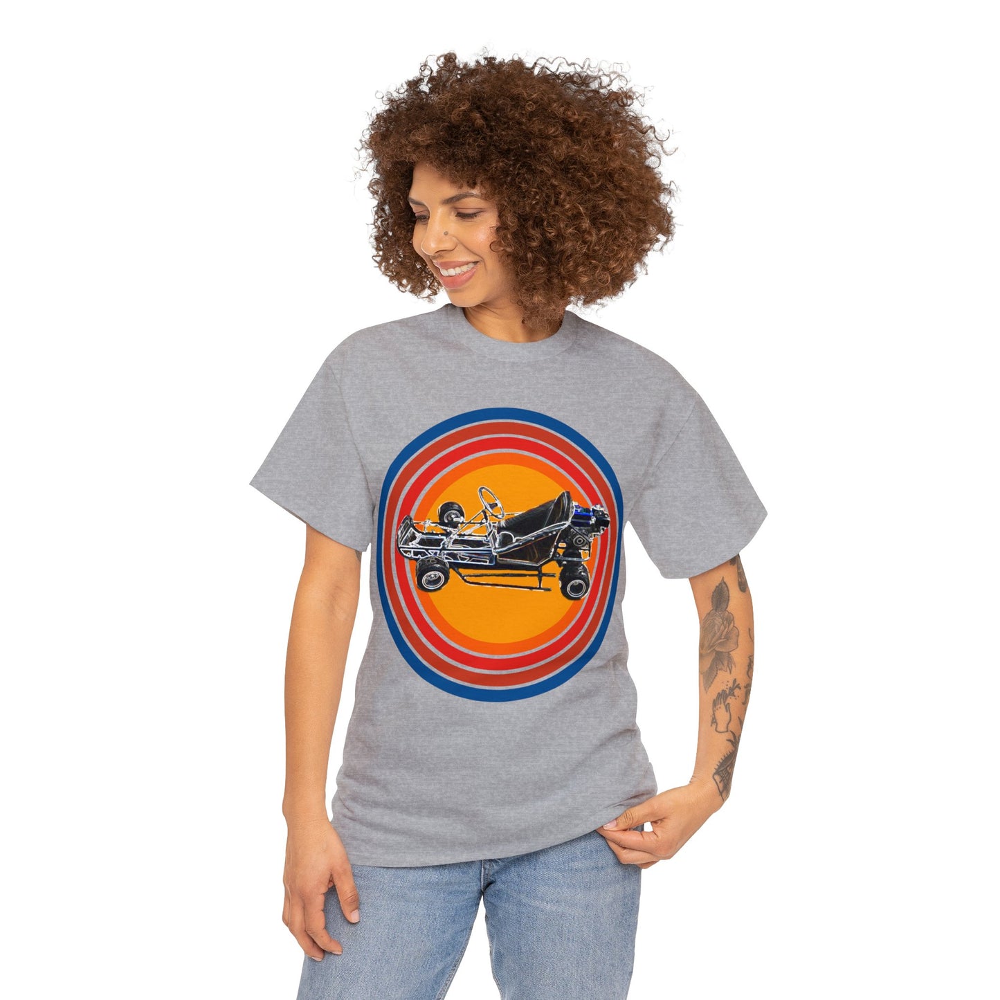 Go Cart. Vintage Go Kart, Retro Go Cart, Fast Go Cart Heavy Cotton Tee