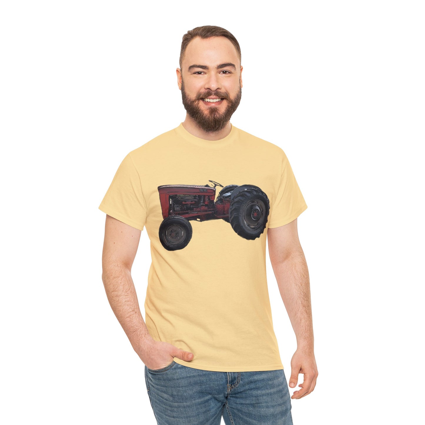 Vintage Retro Farm Tractor Heavy Cotton Tee