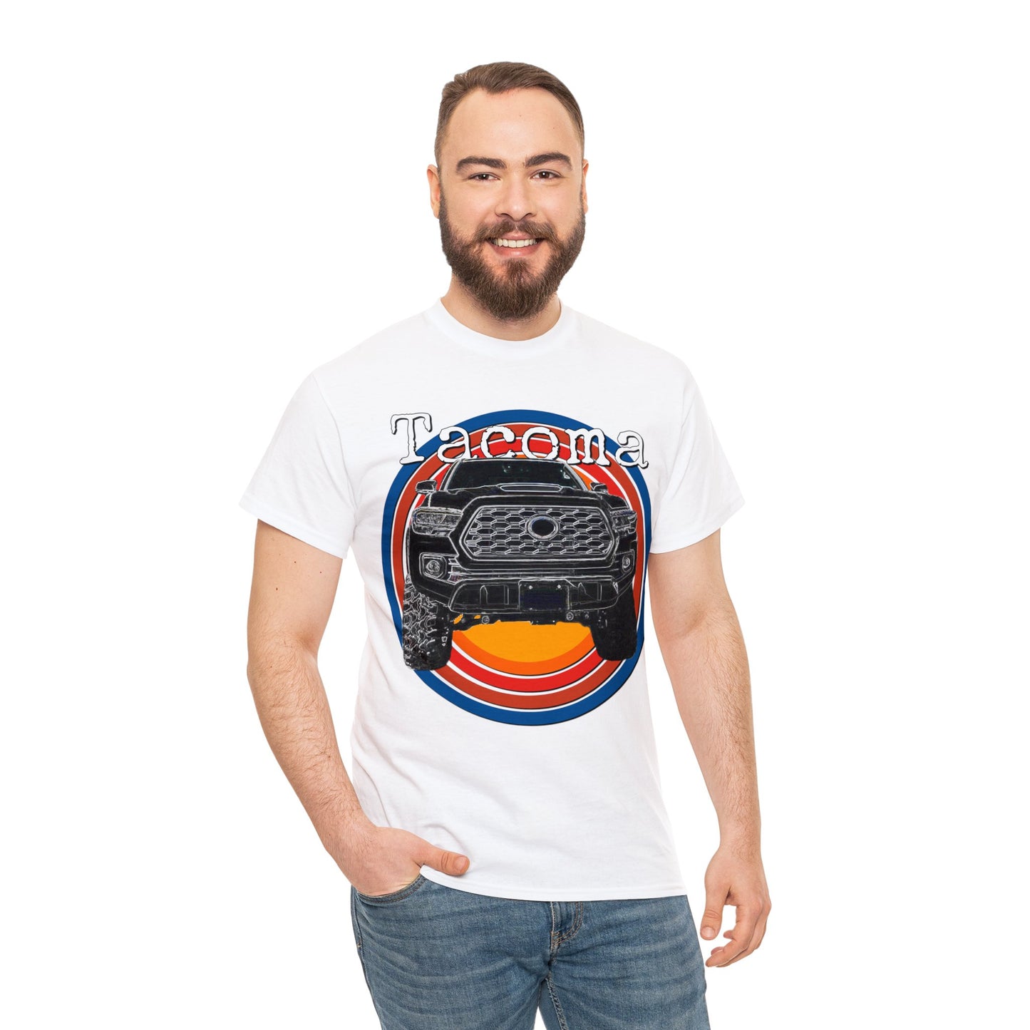 Tacoma 4x4 Pick Up Truck, Off Road Pickup Truck Heavy Cotton Tee