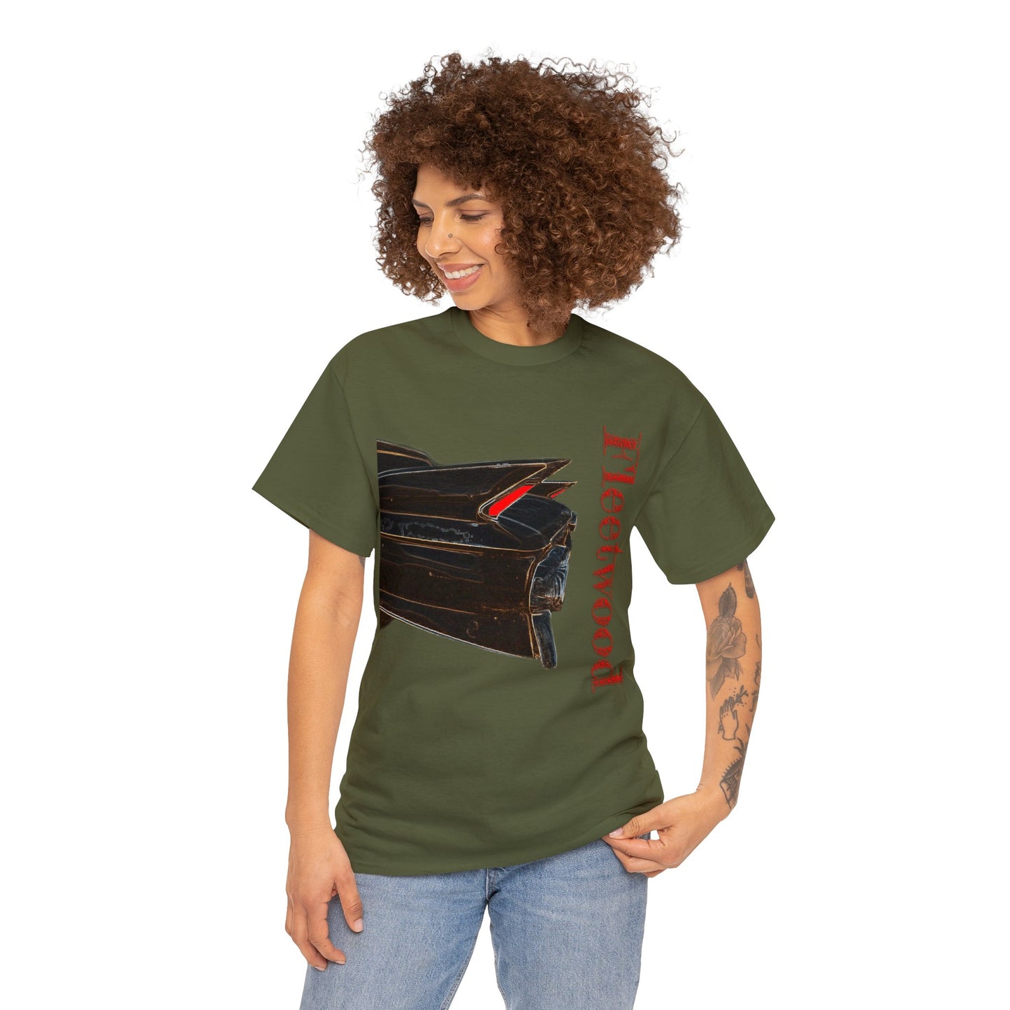 Caddy Fleetwood 1961 Vintage Tail Fins, Vintage American Car Heavy Cotton Tee