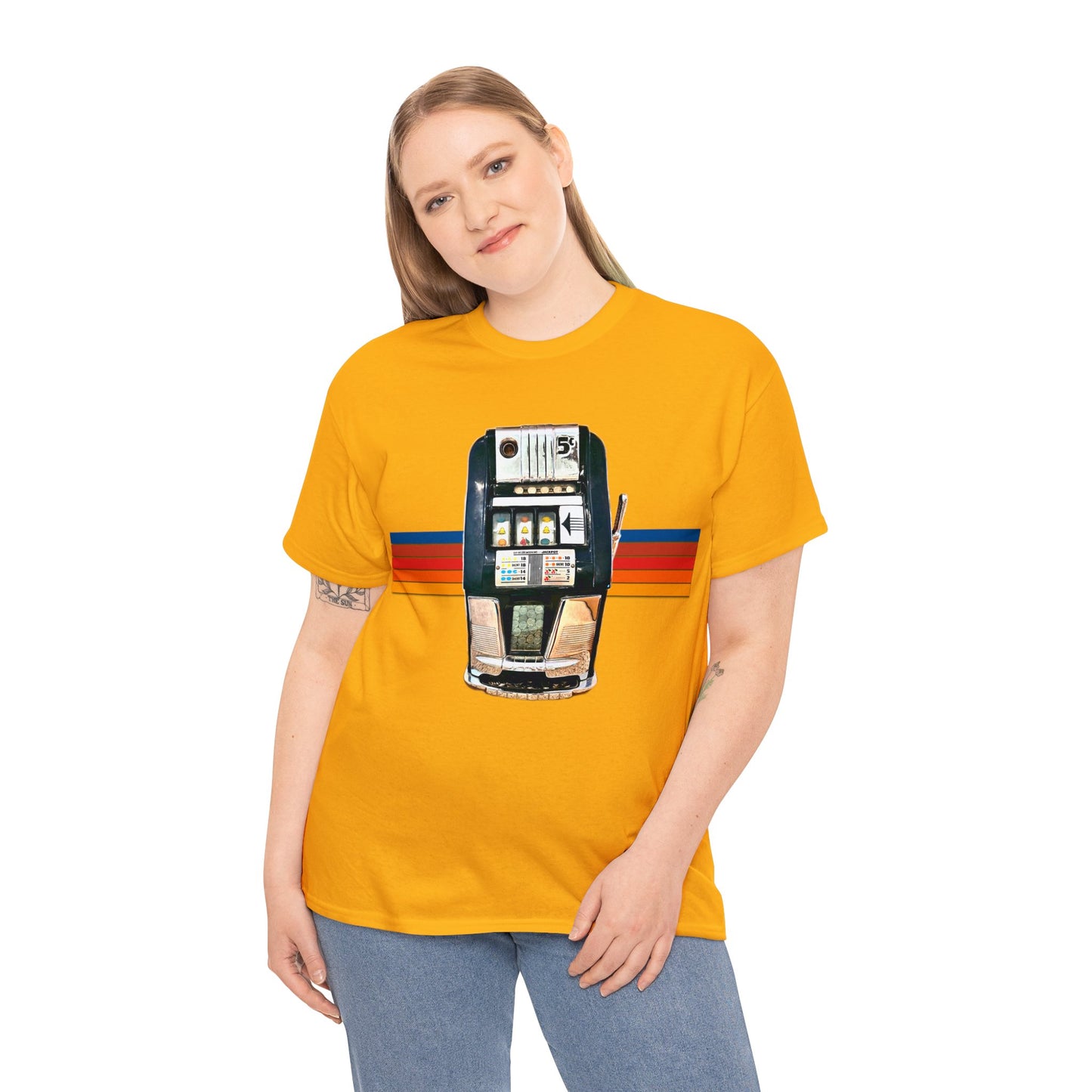 Vintage Slot Machine, Retro Slot Game Machine, Antique Casino Machine Heavy Cotton Tee