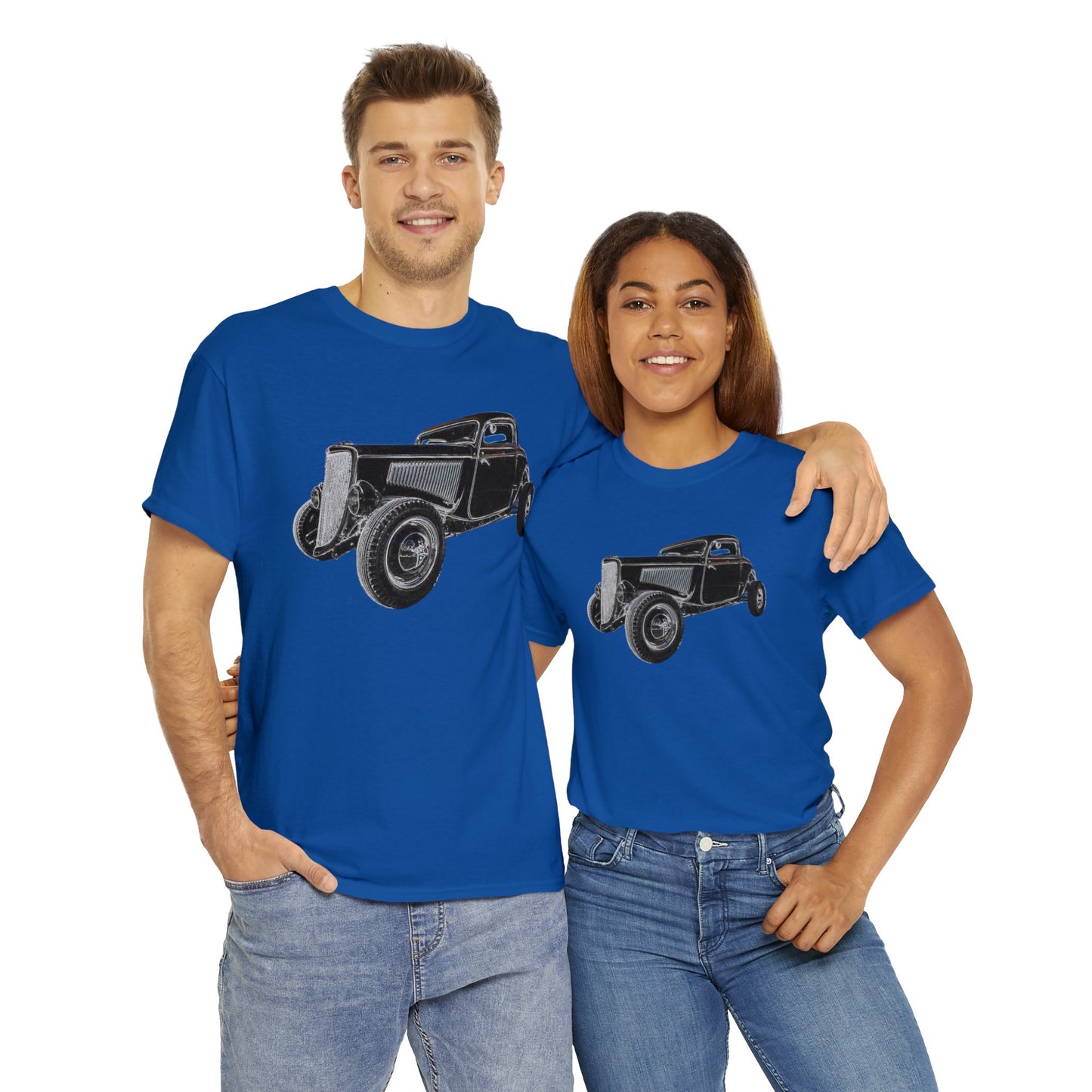 Hot Rod, Retro Rat Rod Car, Antique Automobile, Vintage Car, Rockabilly Heavy Cotton Tee