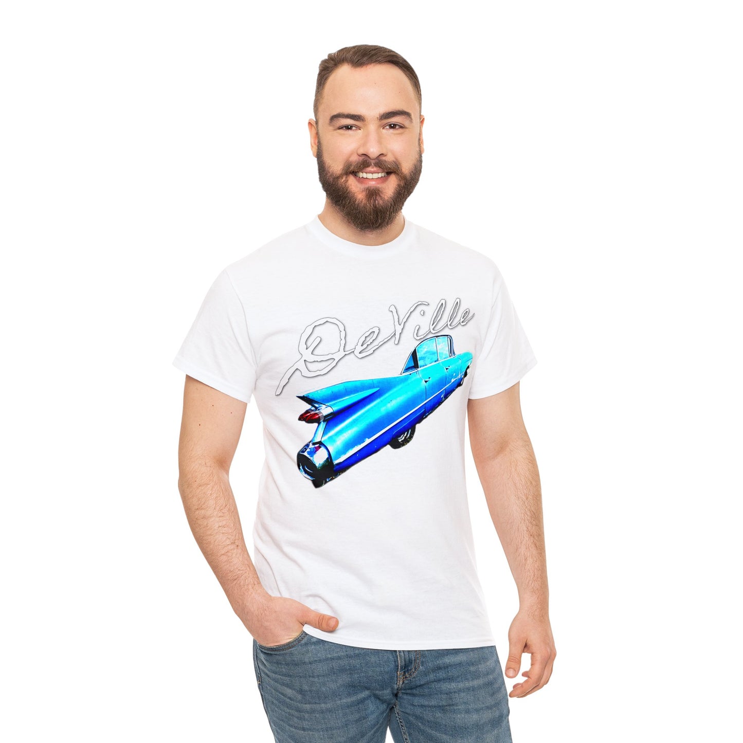 Deville Car, Antique American Car, Retro American Car, Caddy Heavy Cotton Tee