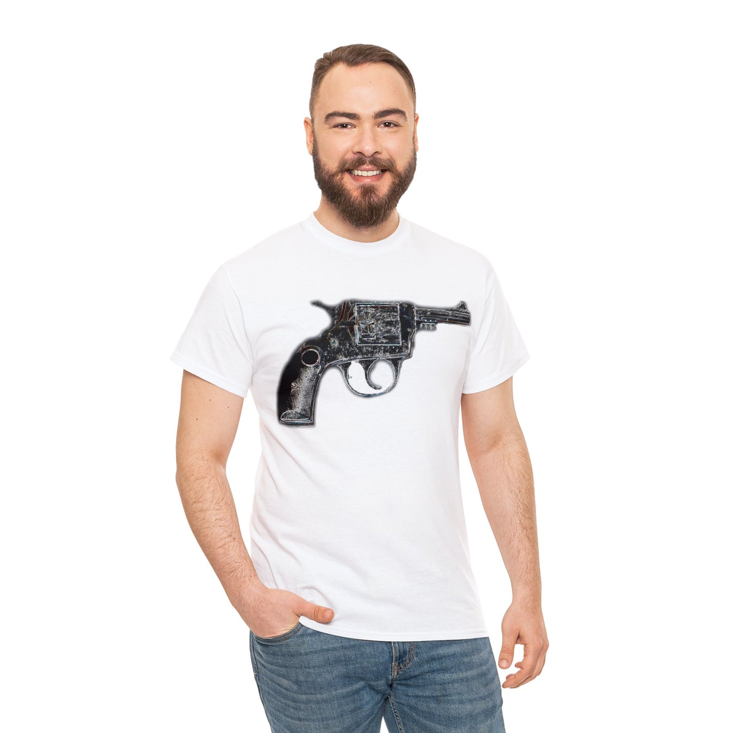 Vintage Pistol Revolver 22 Caliber Heavy Cotton Tee
