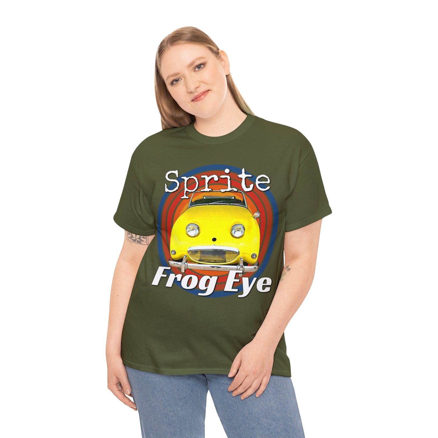 Vintage Retro Sprite Frog Eye Convertible Car Heavy Cotton Tee