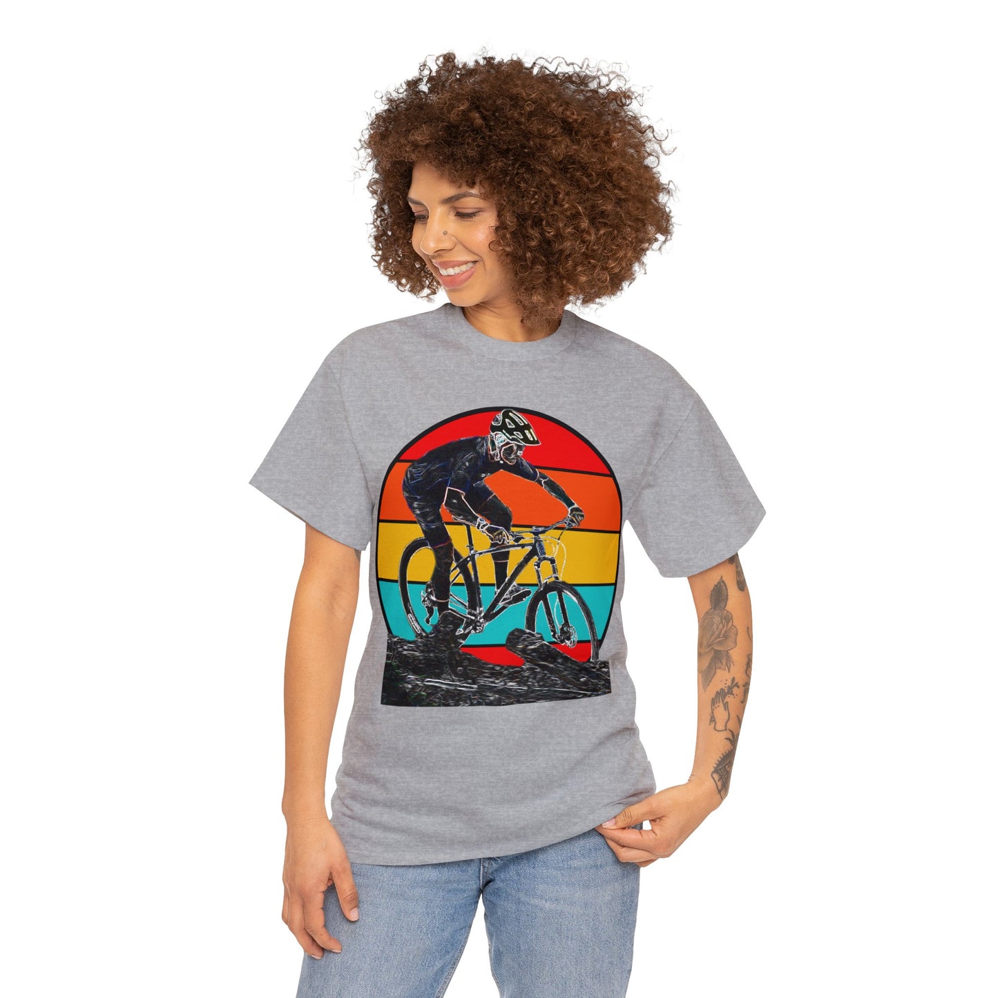 Mountain Bike, Mountain Biker, Hard Tail Mountain Bike Heavy Cotton Tee