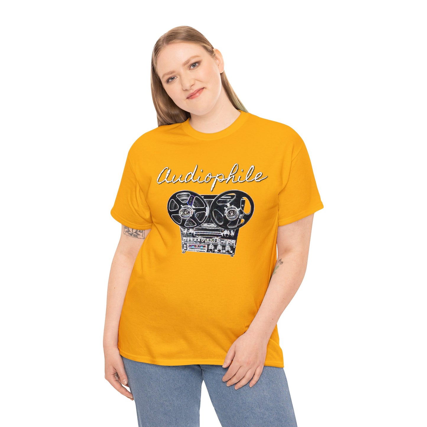 Vintage Reel-to-Reel Tape Player Unisex Heavy Cotton Tee