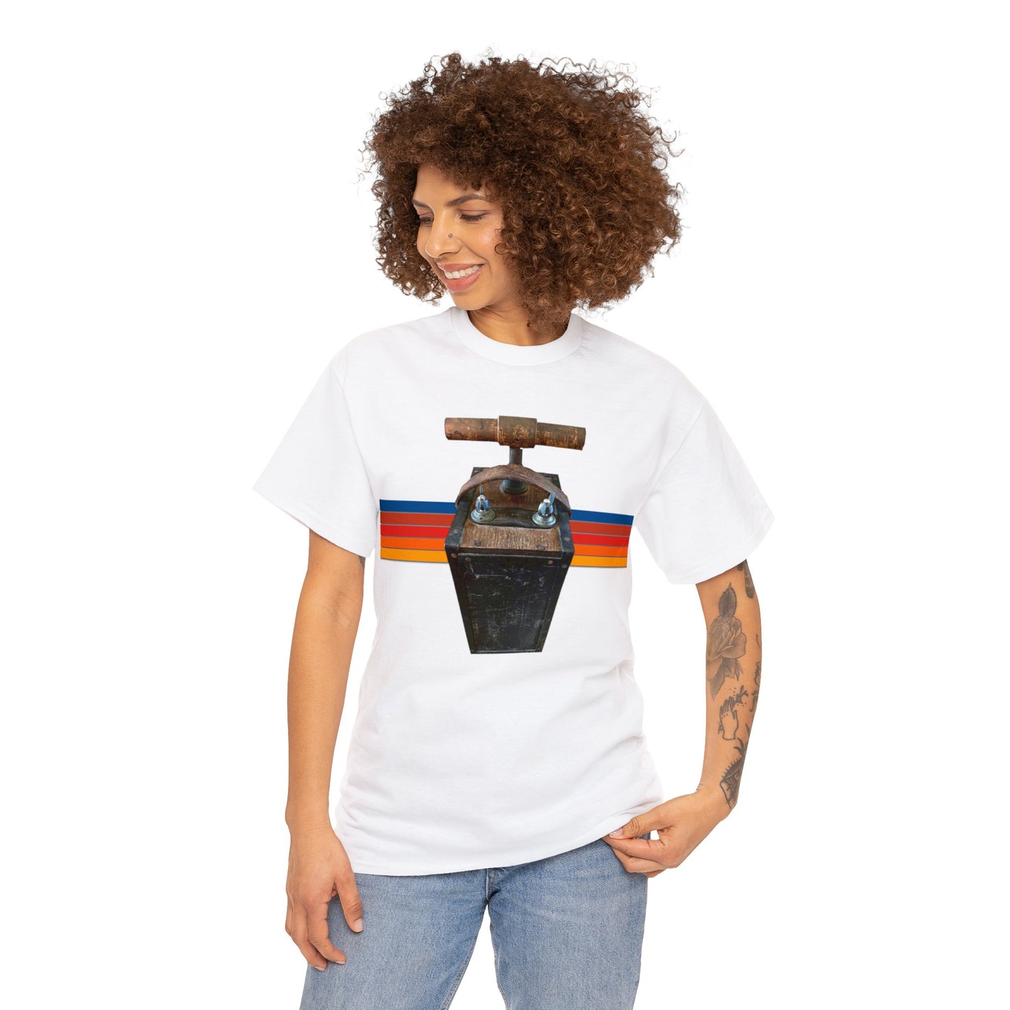 Vintage Mining Plunger Dynamite Detonator, Retro Miners Explosive Device Heavy Cotton Tee