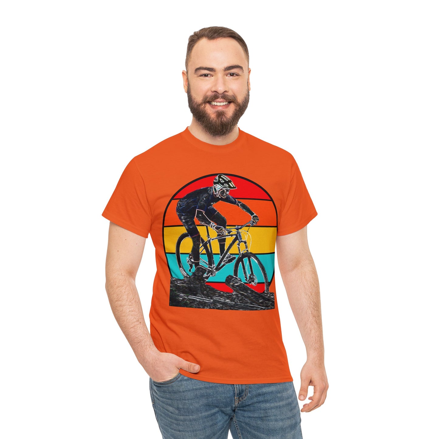 Mountain Bike, Mountain Biker, Hard Tail Mountain Bike Heavy Cotton Tee