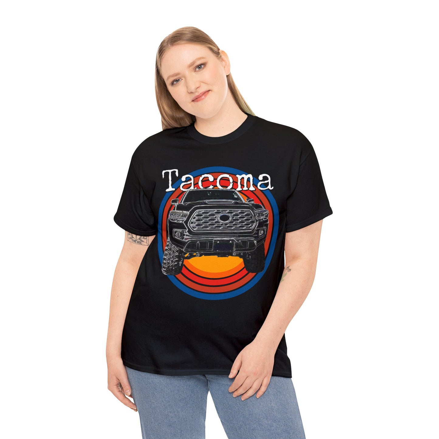 Tacoma 4x4 Pick Up Truck, Off Road Pickup Truck Heavy Cotton Tee