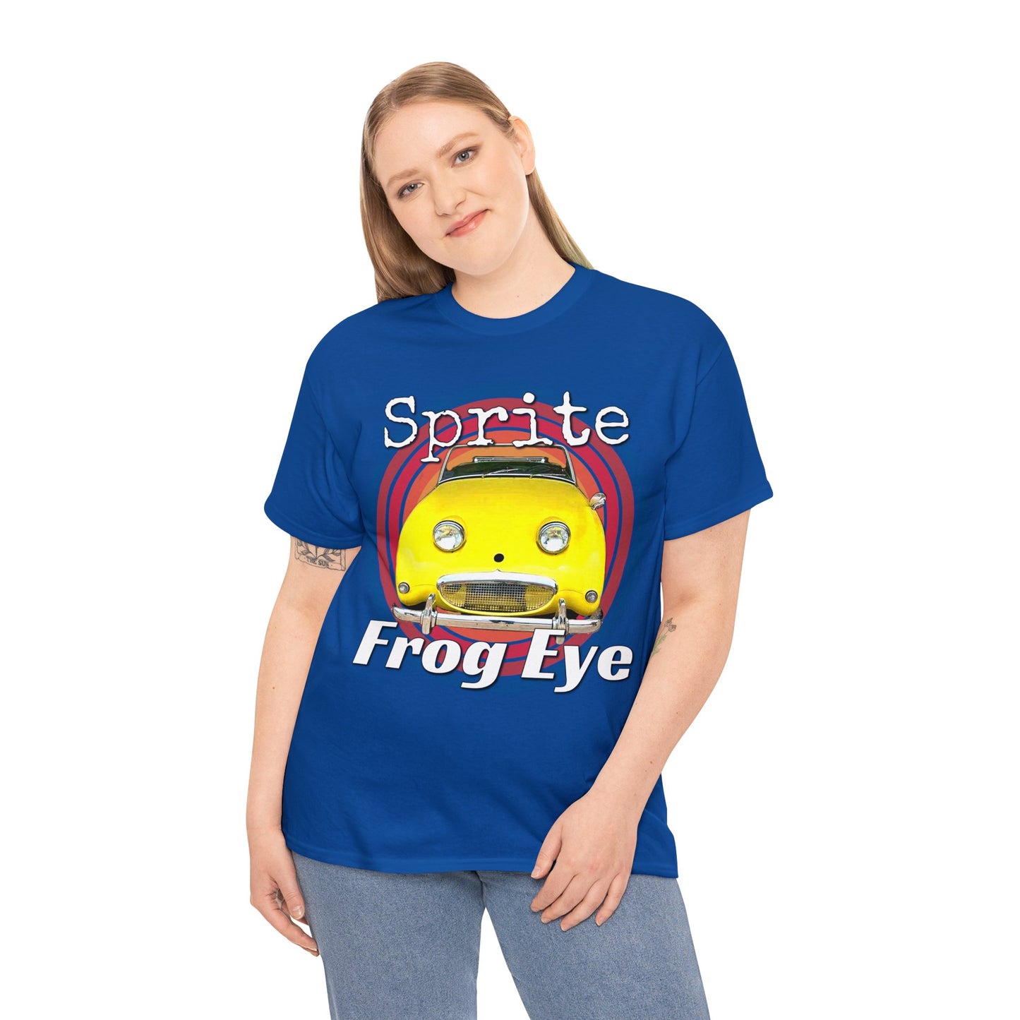 Vintage Retro Sprite Frog Eye Convertible Car Heavy Cotton Tee