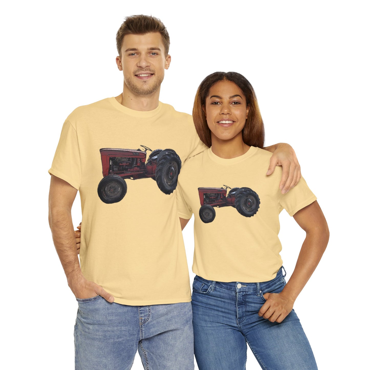 Vintage Retro Farm Tractor Heavy Cotton Tee