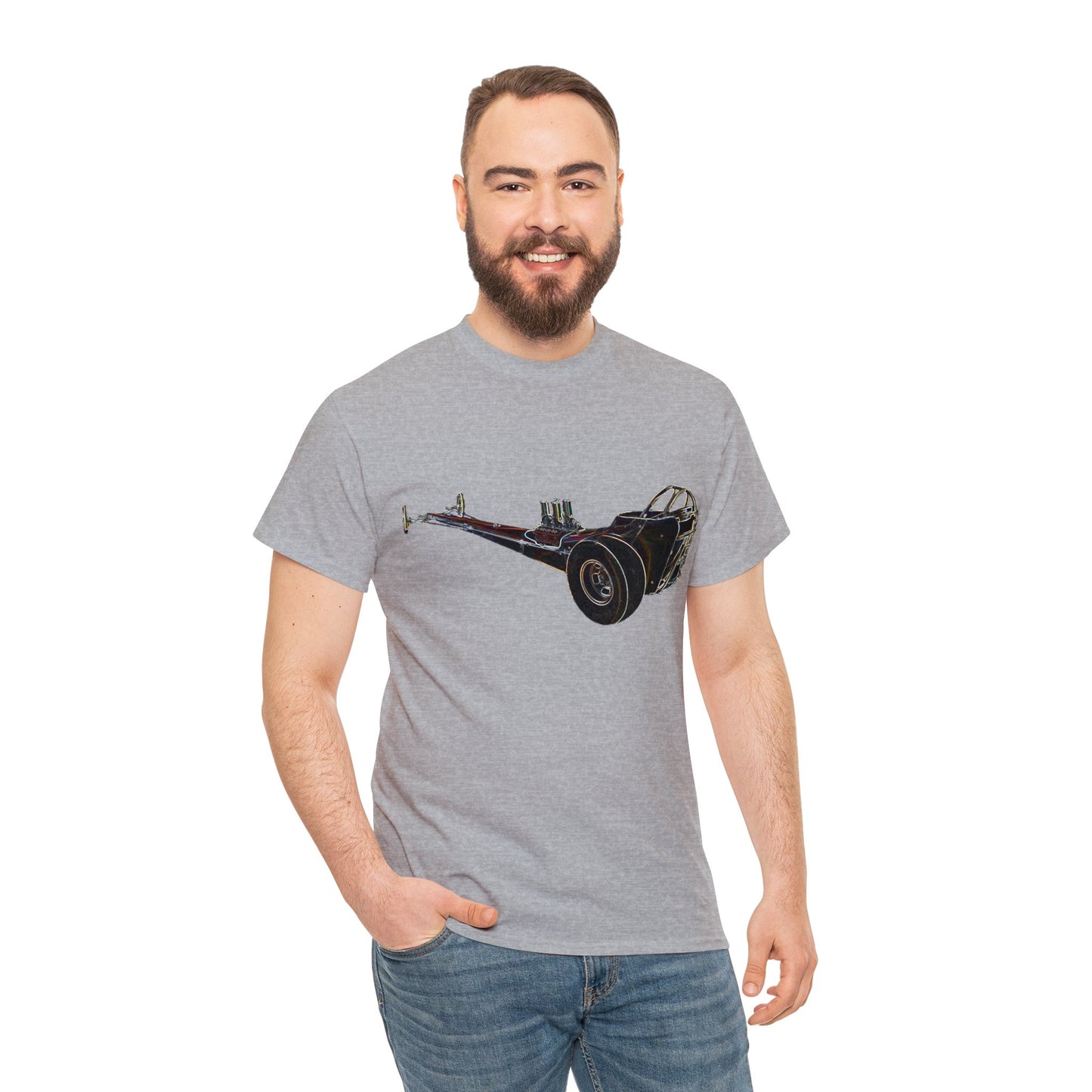 Vintage Drag, Retro Drag, Dragster, Vintage Dragster, Race Car Heavy Cotton Tee