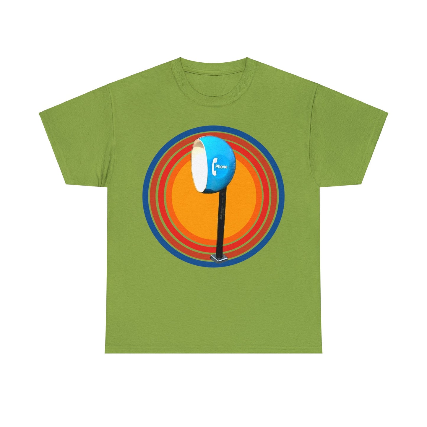 Vintage Egg Shaped Phone Booth, Retro Phone Booth Heavy Cotton Tee