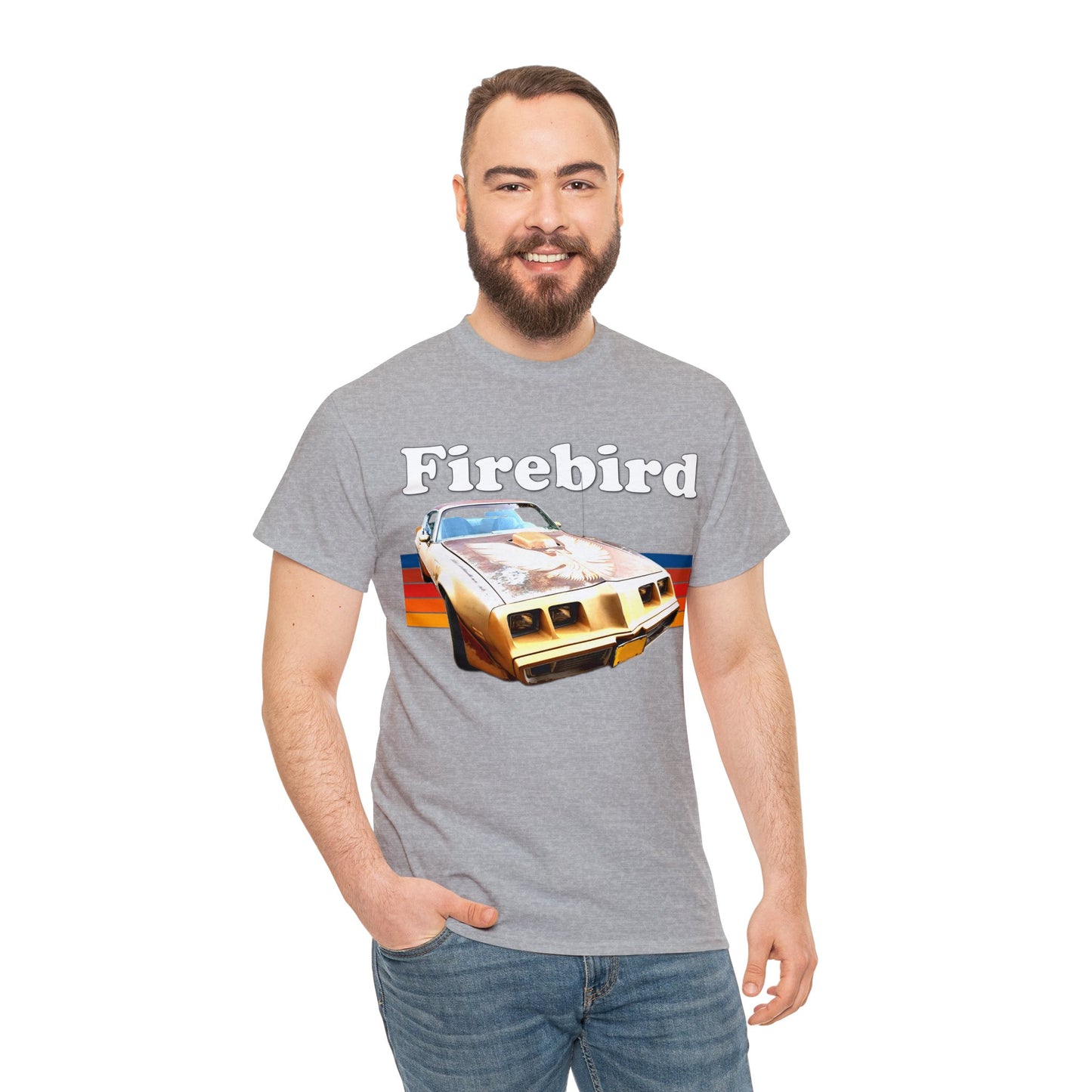 Vintage Firebird Car, Trans Am Car, Retro 1970s Car, Antique Fire Bird Heavy Cotton Tee