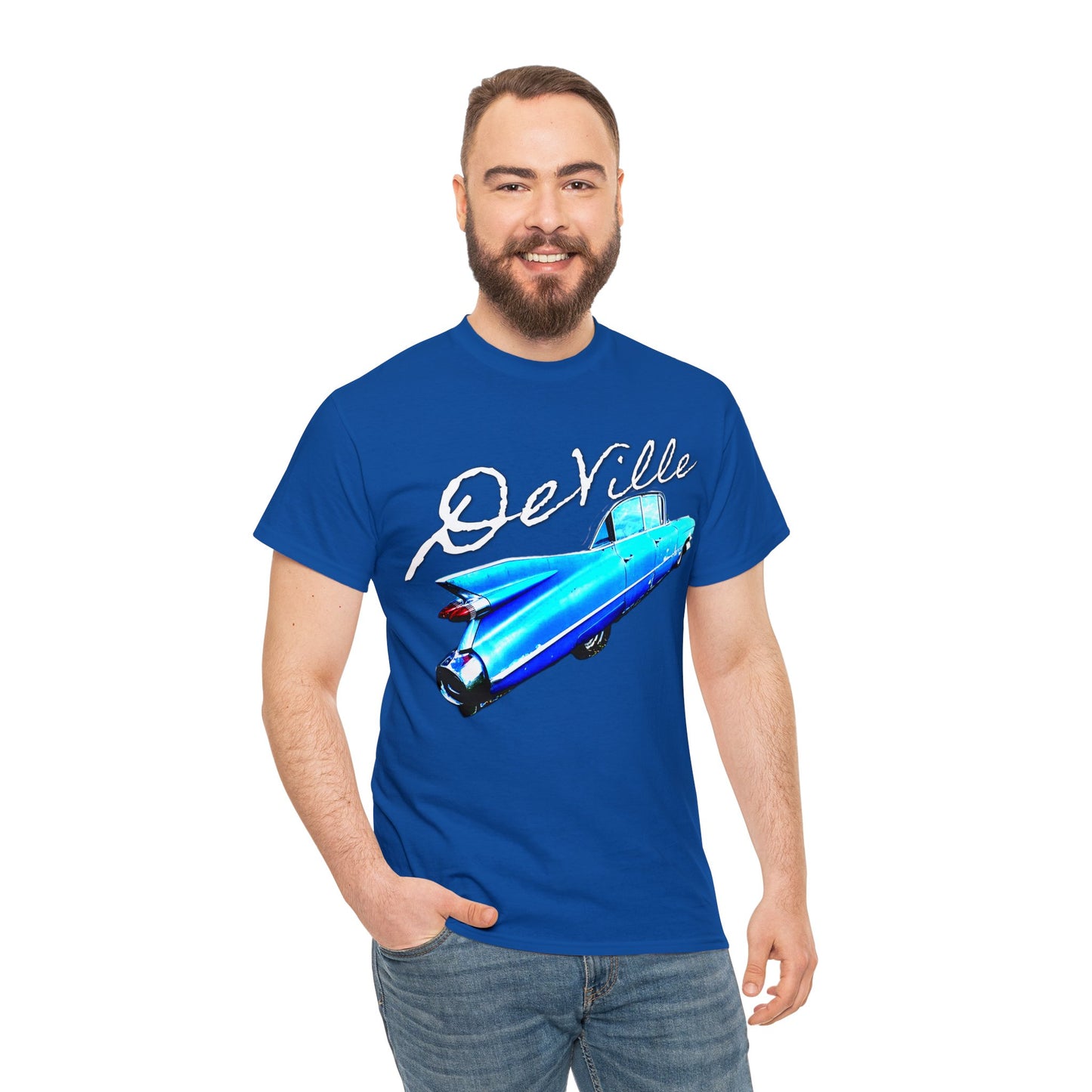 Deville Car, Antique American Car, Retro American Car, Caddy Heavy Cotton Tee