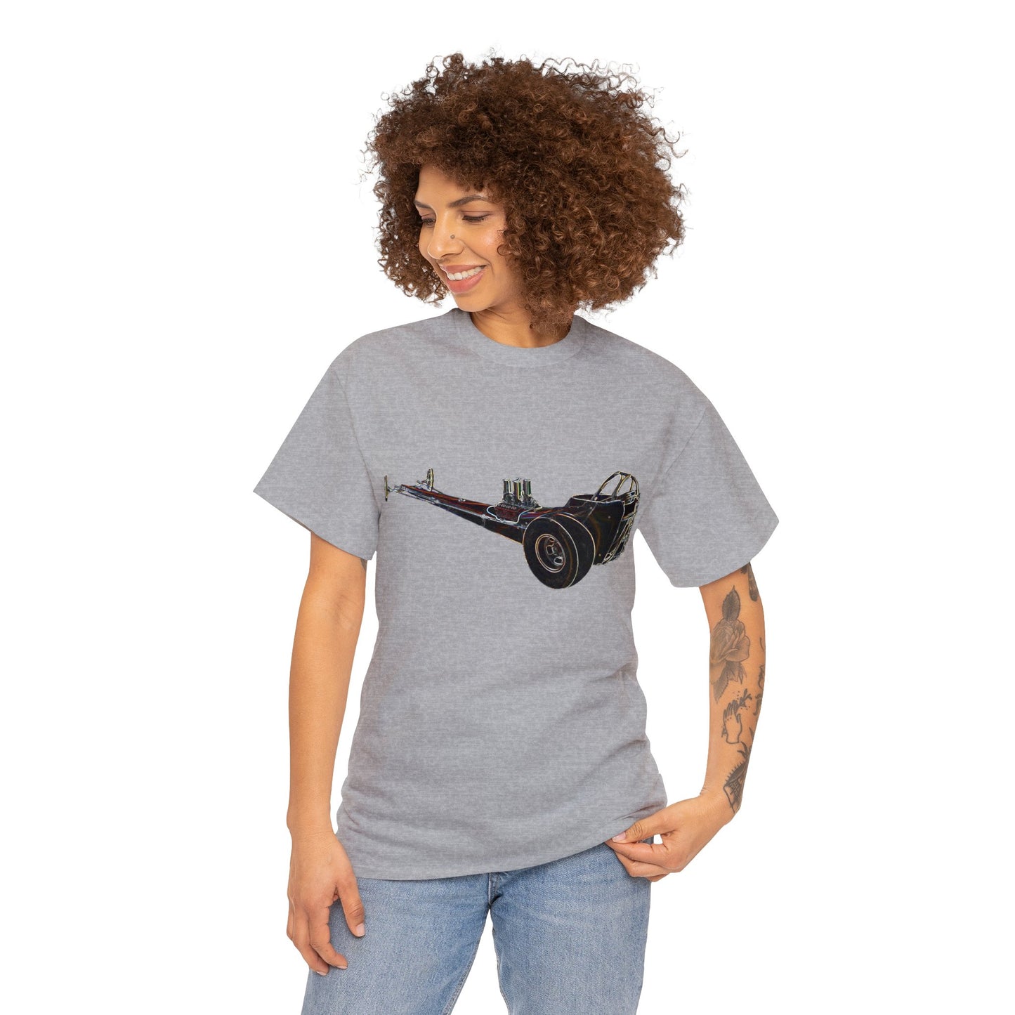 Vintage Drag, Retro Drag, Dragster, Vintage Dragster, Race Car Heavy Cotton Tee