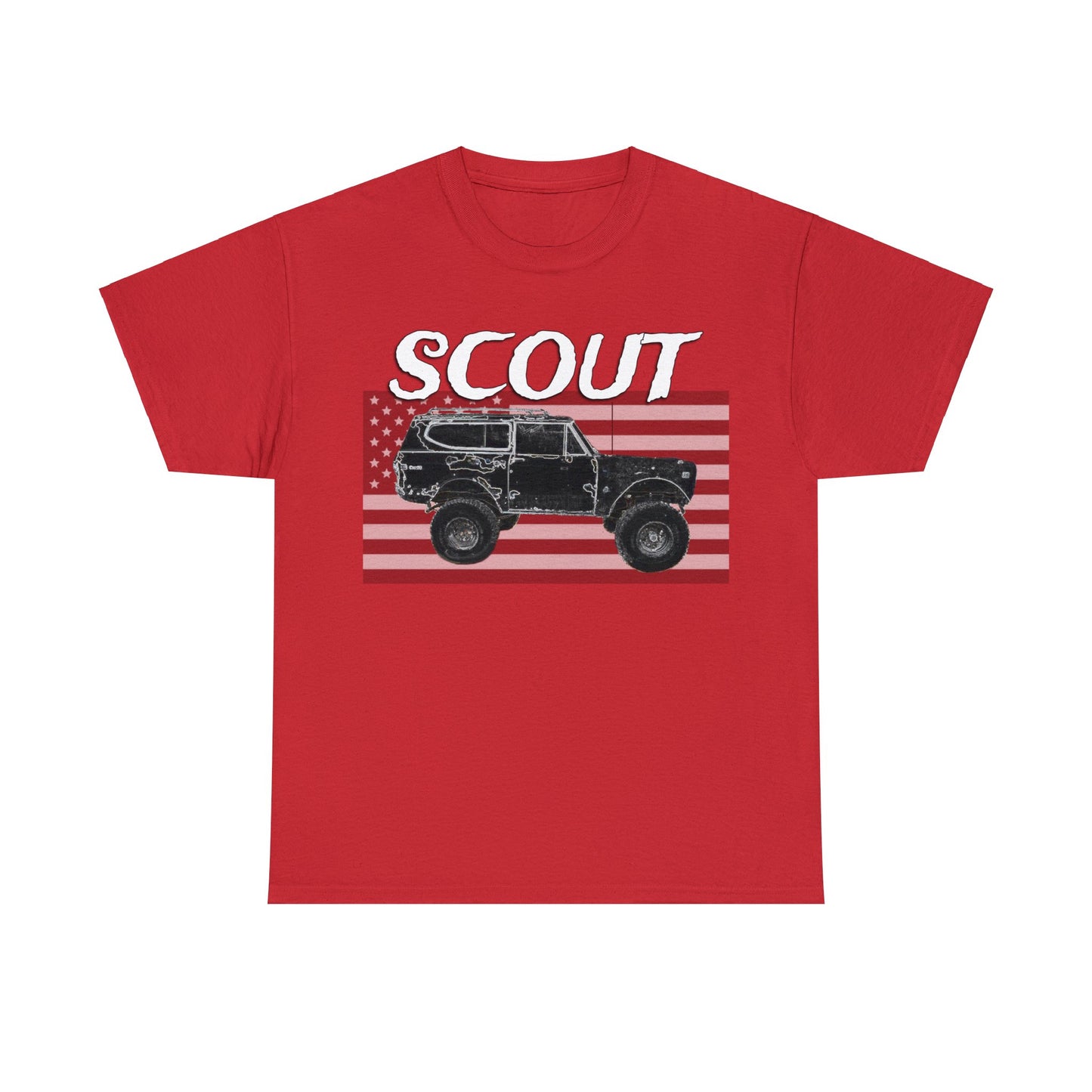 Scout Truck, 4x4 Truck, Vintage Off Road Truck, Retro 4 Wheel Drive Truck Heavy Cotton Tee