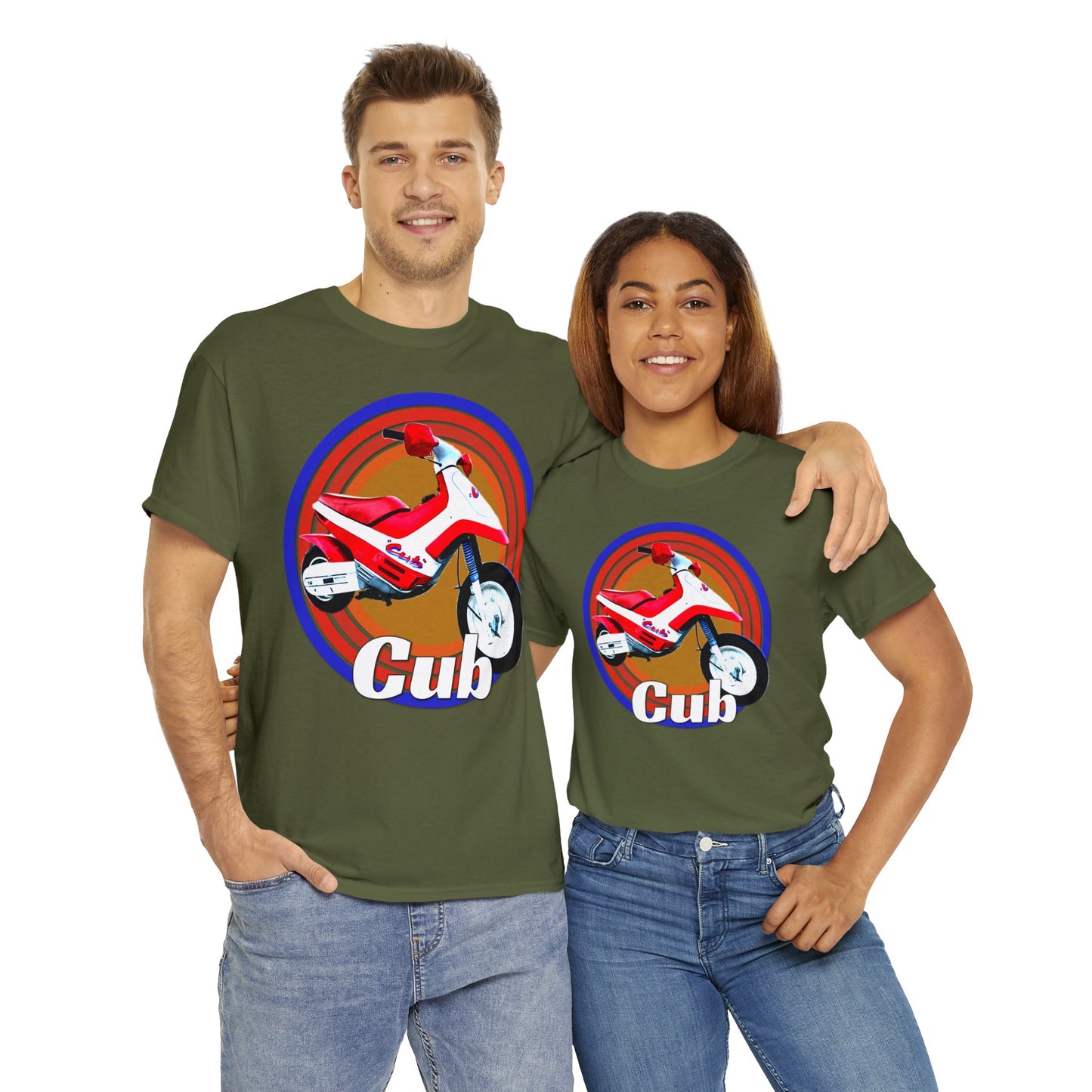 Vintage Cub Motorcycle, Cub Mini Bike, Retro Cub Motocross Bike Heavy Cotton Tee