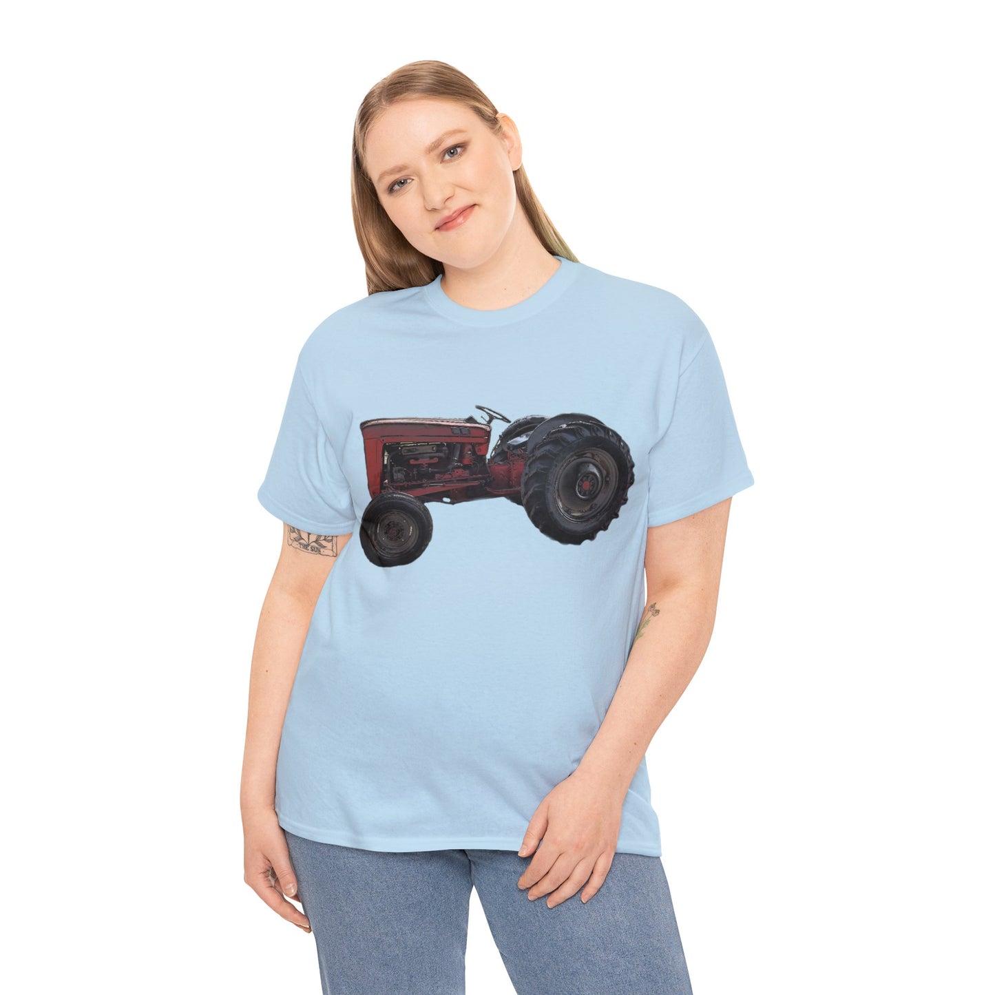 Vintage Retro Farm Tractor Heavy Cotton Tee