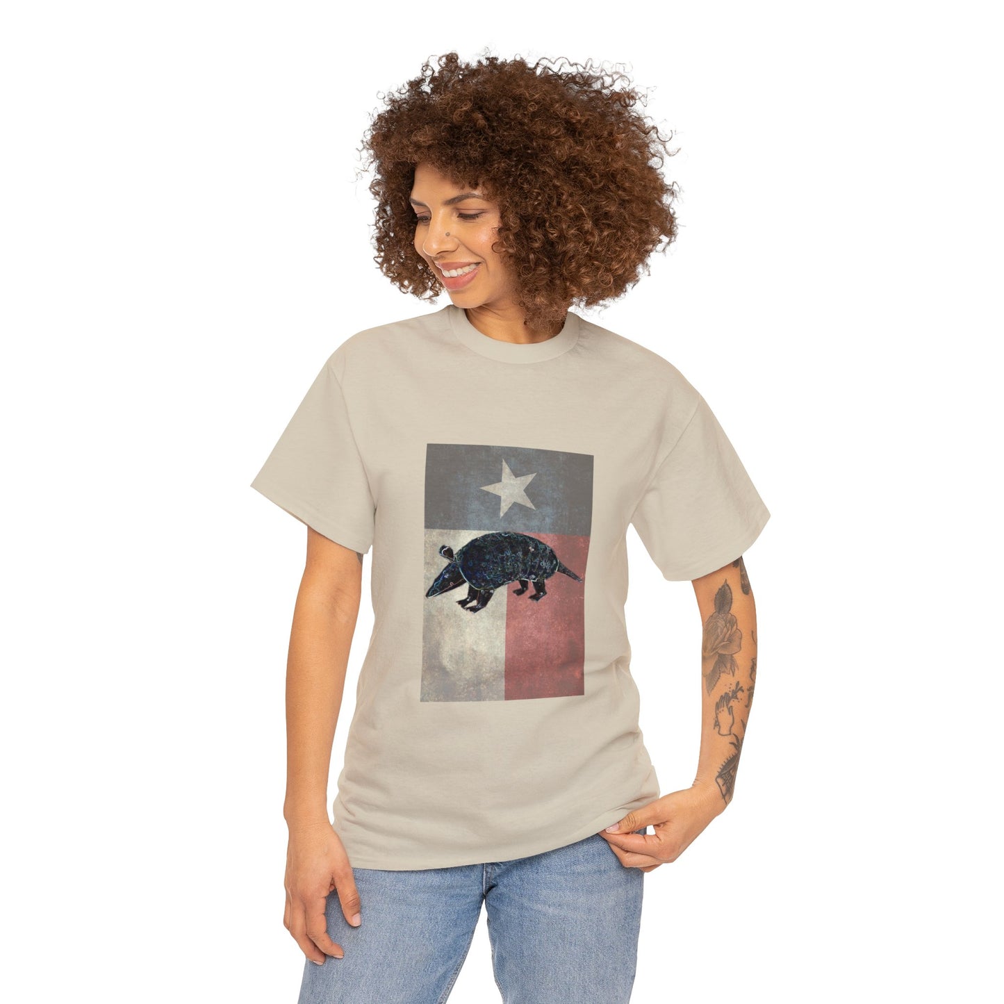Vintage Texas Flag Armadillo Heavy Cotton Tee