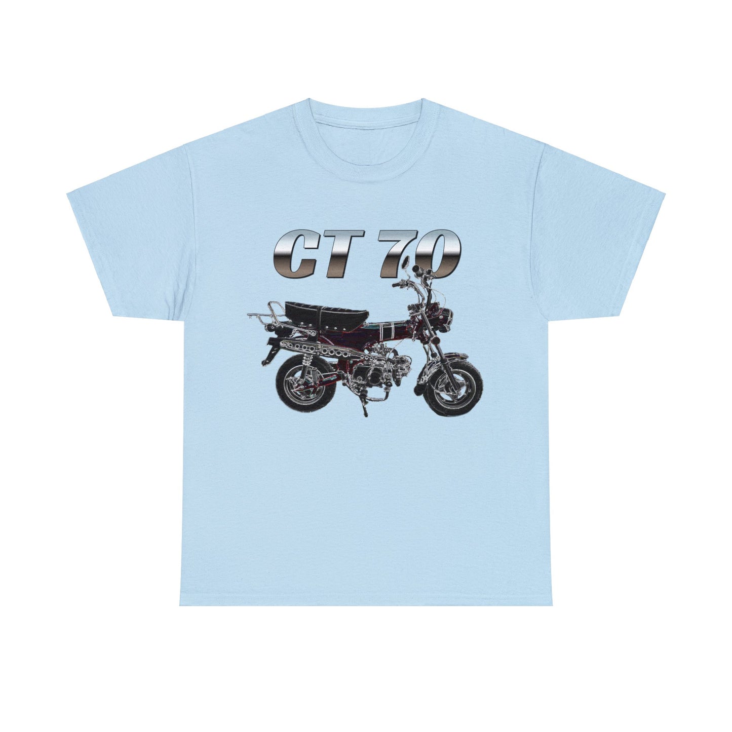Trail 70 Mini BIke, Vintage Mini Bike, Retro Mini Bike Heavy Cotton Tee