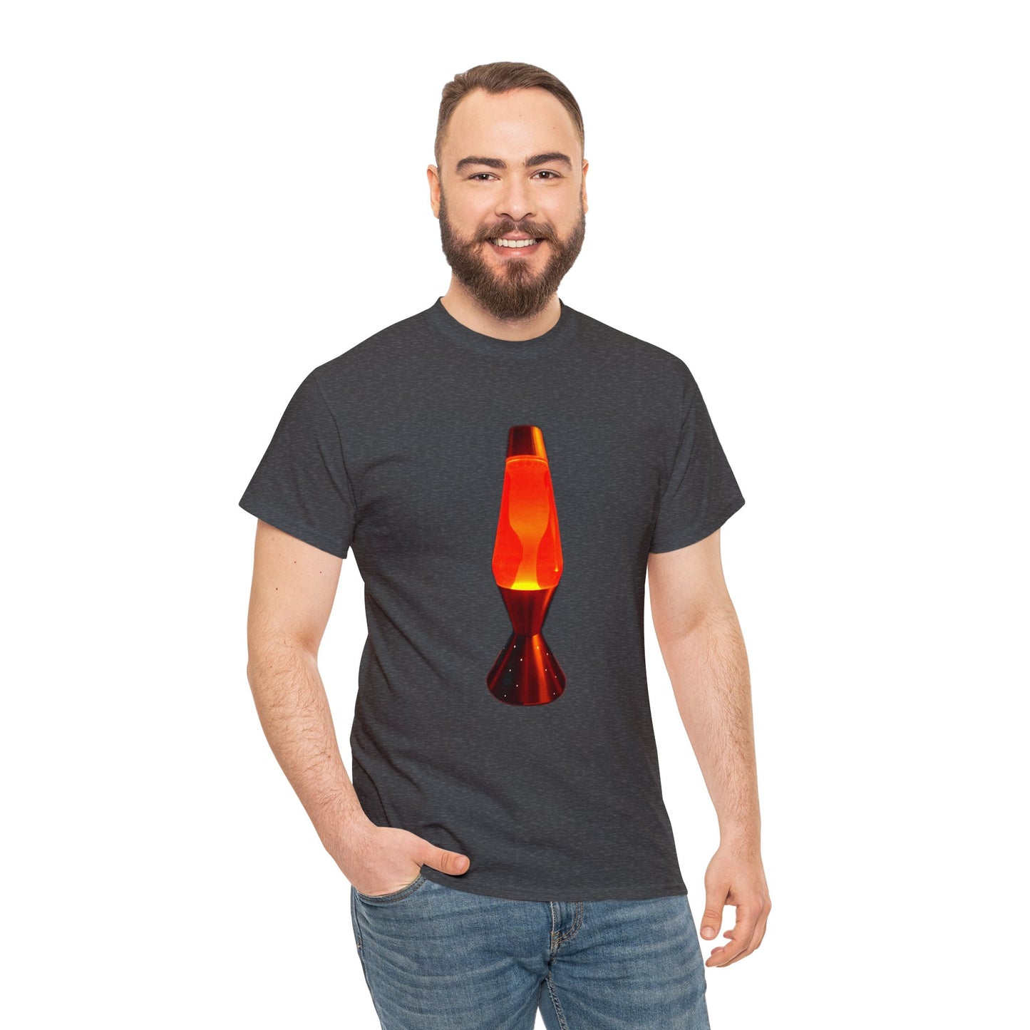 Orange Lava Lamp, Retro Lava Lamp, 1970s lighting Heavy Cotton Tee