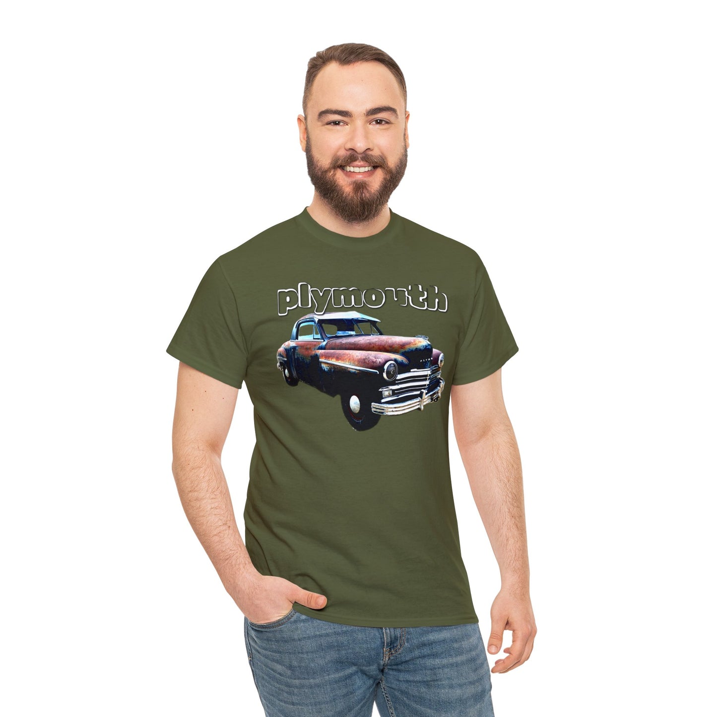 Plymouth Deluxe Business Coupe, Vintage Car, Retro American Automobile Heavy Cotton Tee