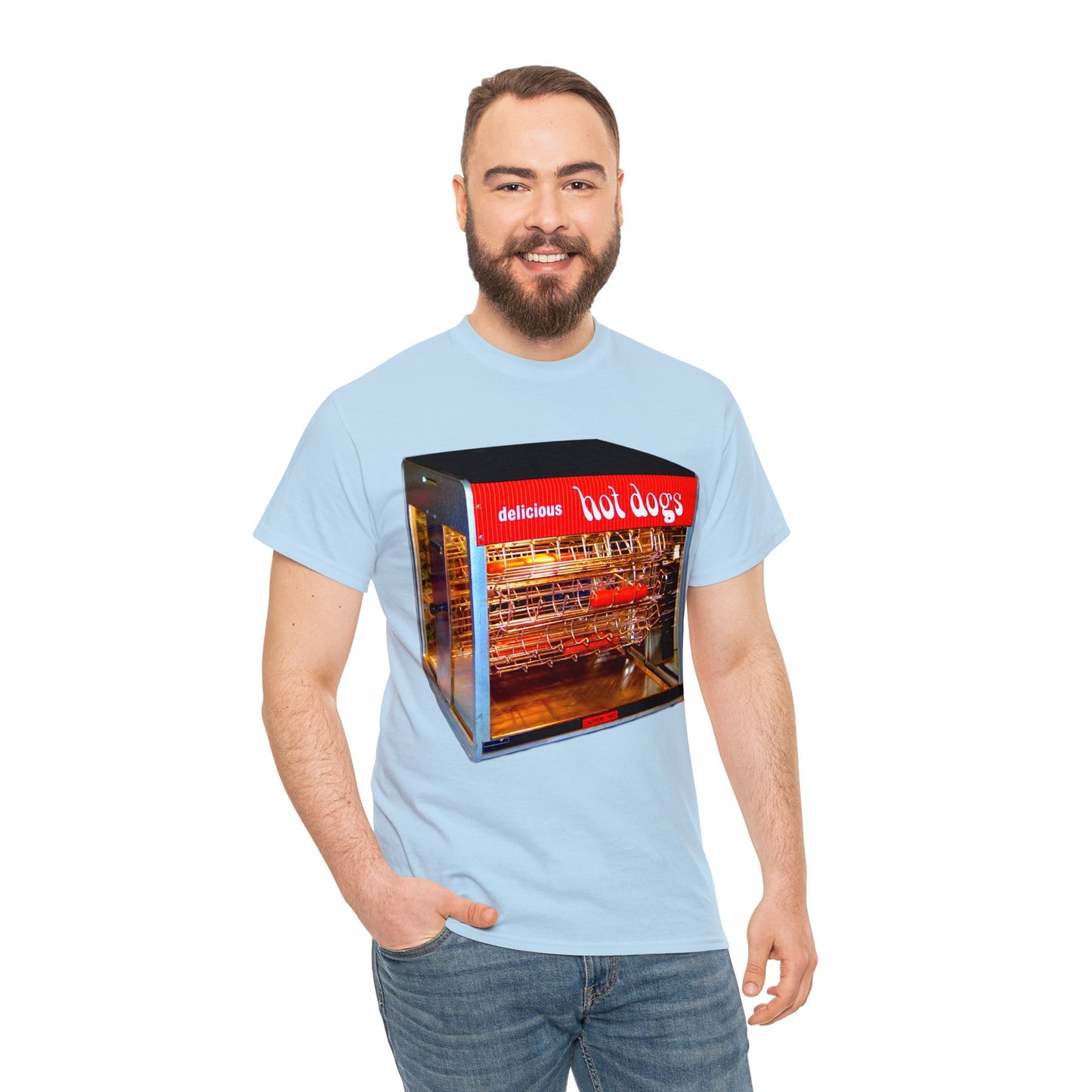 Hot Dog Roller, Hot Dog Vendor, Hot Dog Machine, Delicious Hot Dogs Heavy Cotton Tee